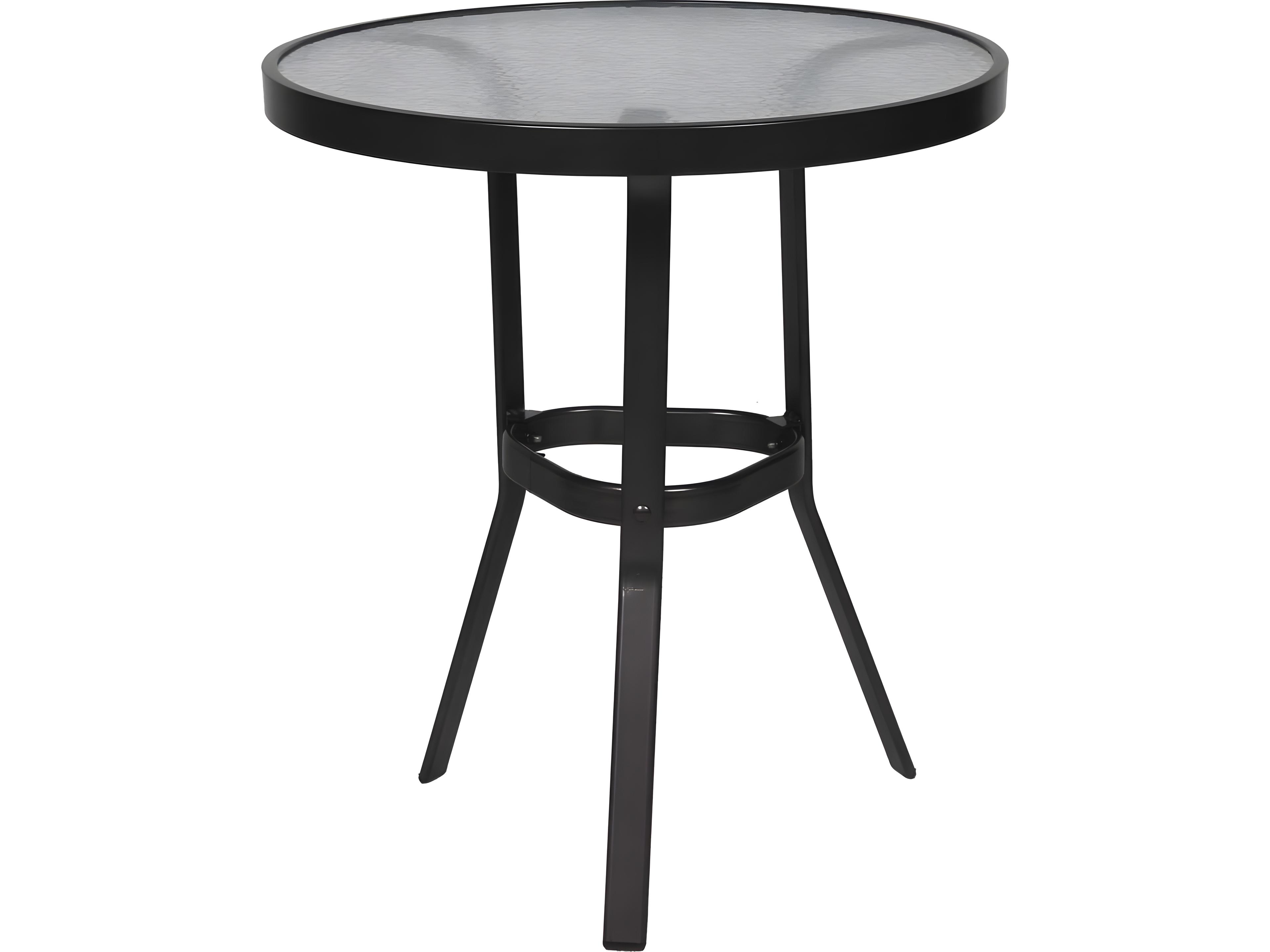 Aluminum Round Glass Top Gathering Height Table
