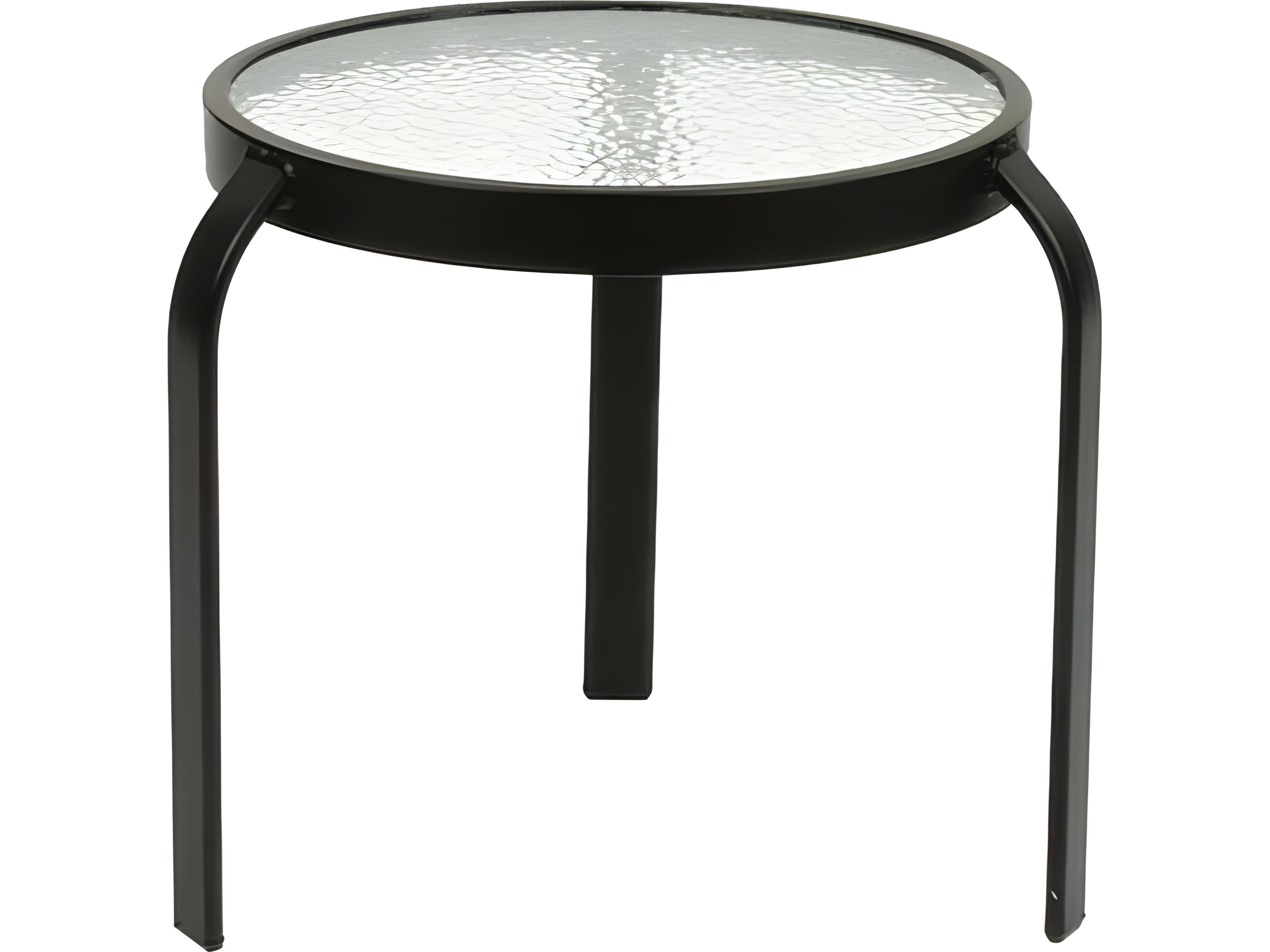 Aluminum Round Acrylic Top Outdoor End Table