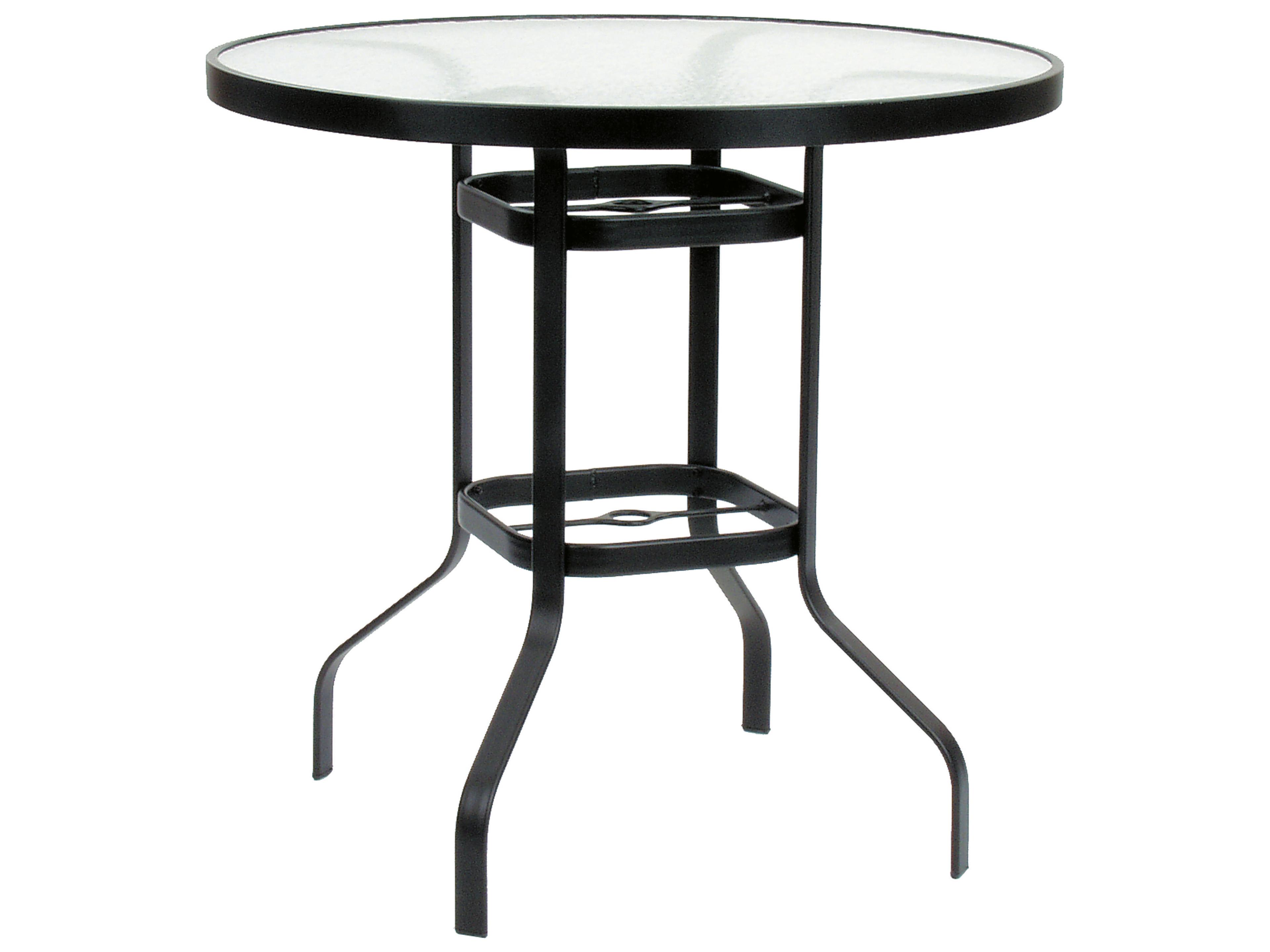 Aluminum Round Glass Top Patio Bar Table