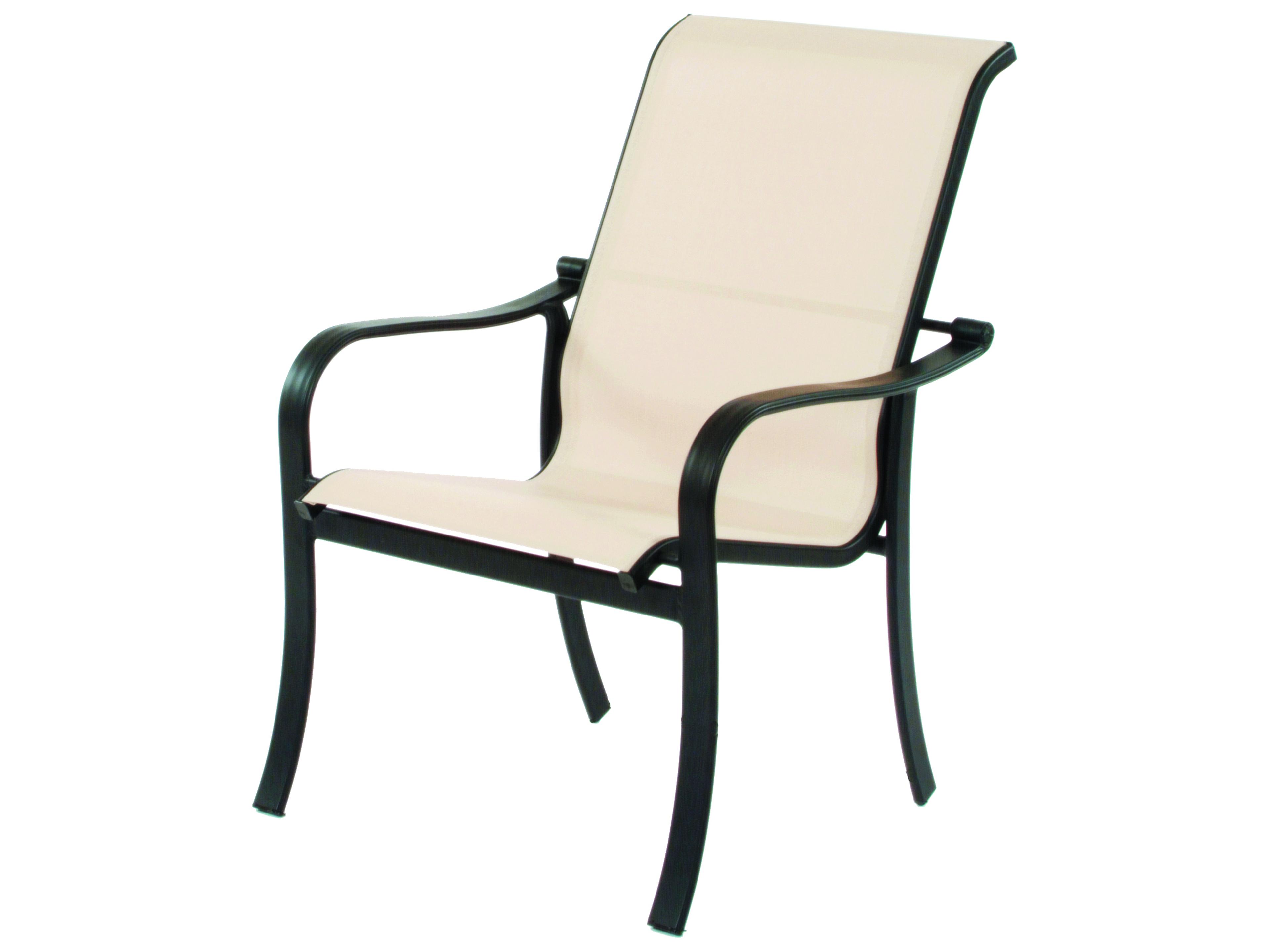 Rosetta Sling Aluminum Stackable Patio Dining Arm Chair