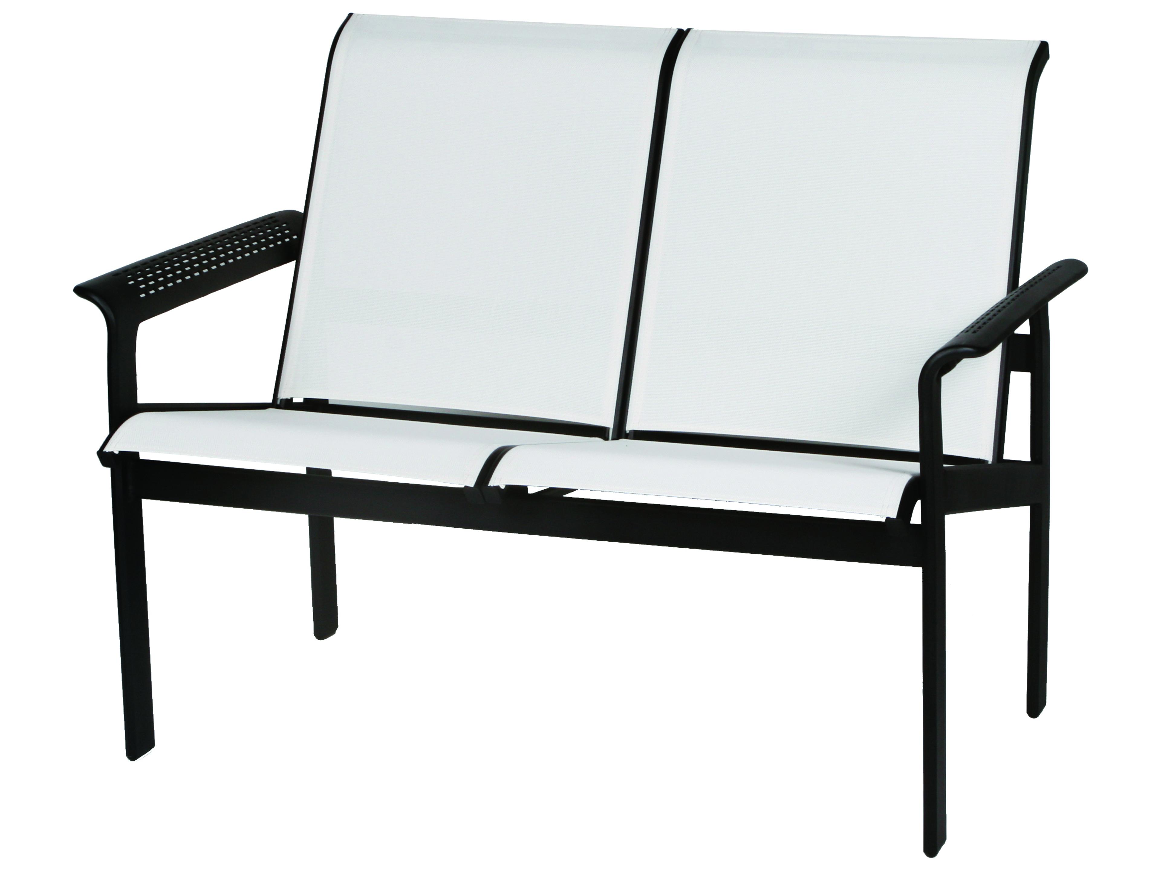 South Beach Sling Aluminum Arm Outdoor Loveseat