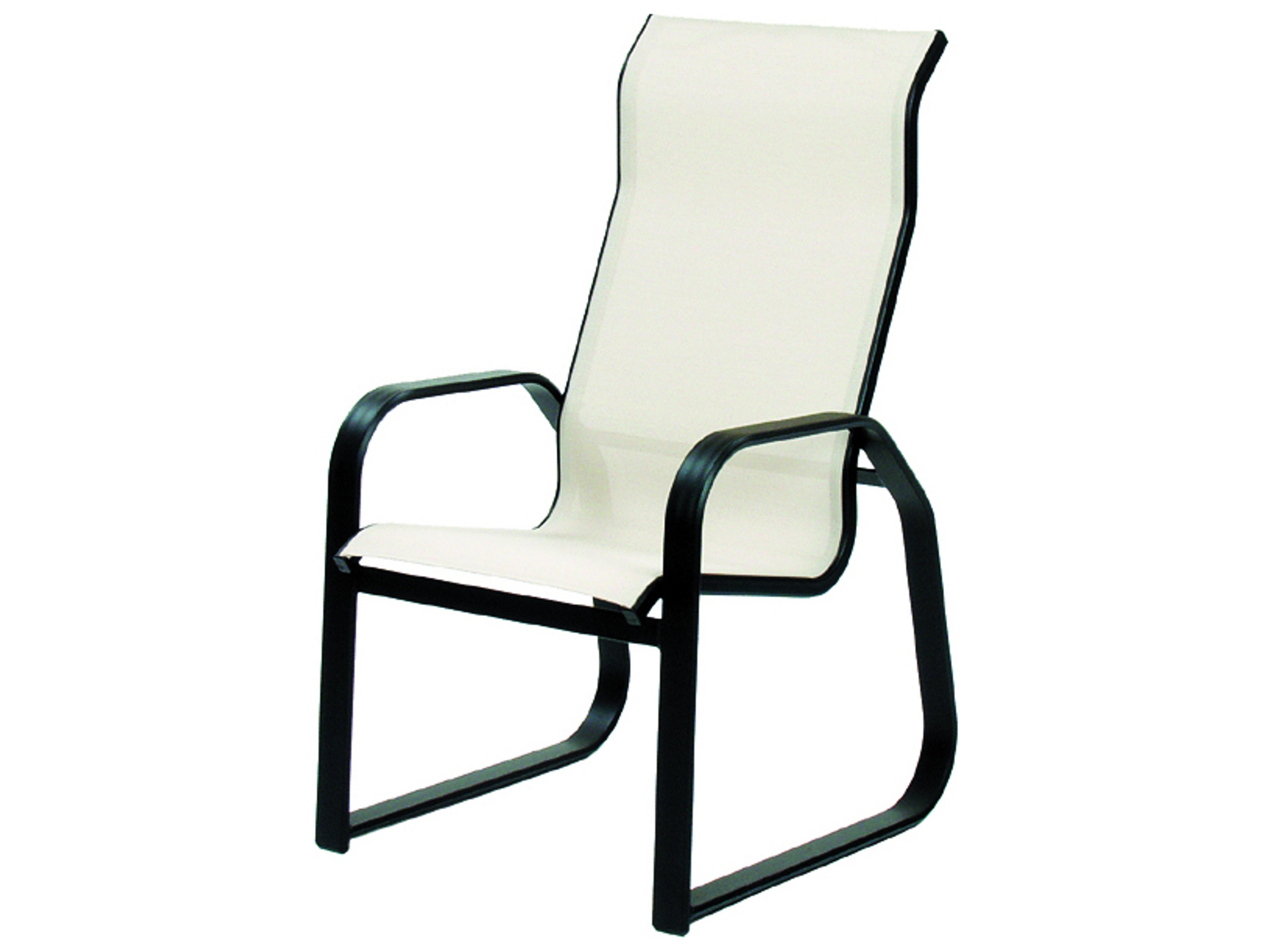 Maya Sling Aluminum Supreme Sled Patio Dining Arm Chair