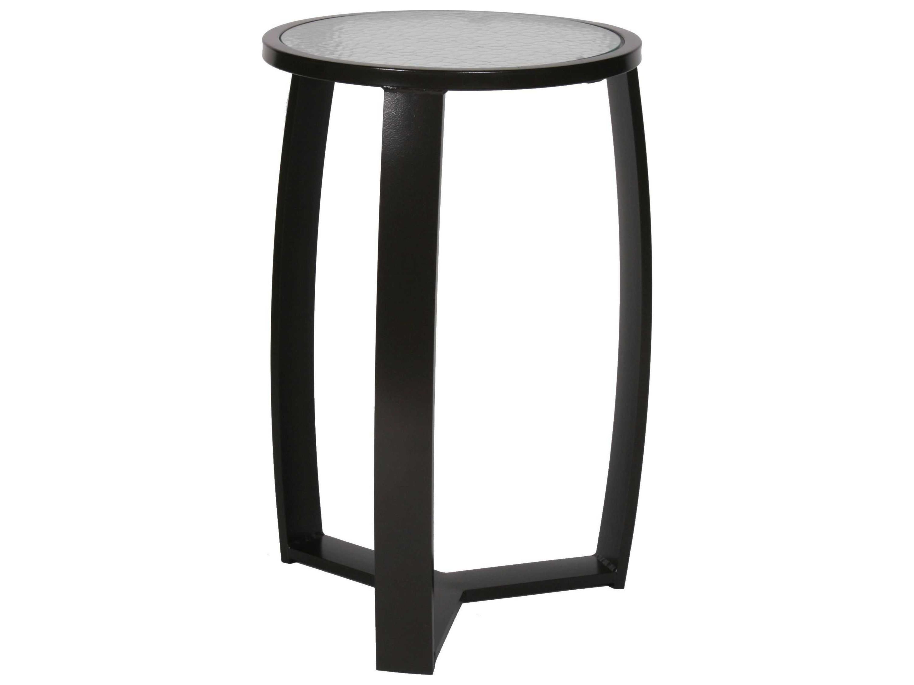 Pinnacle Aluminum Round Glass Patio End Table