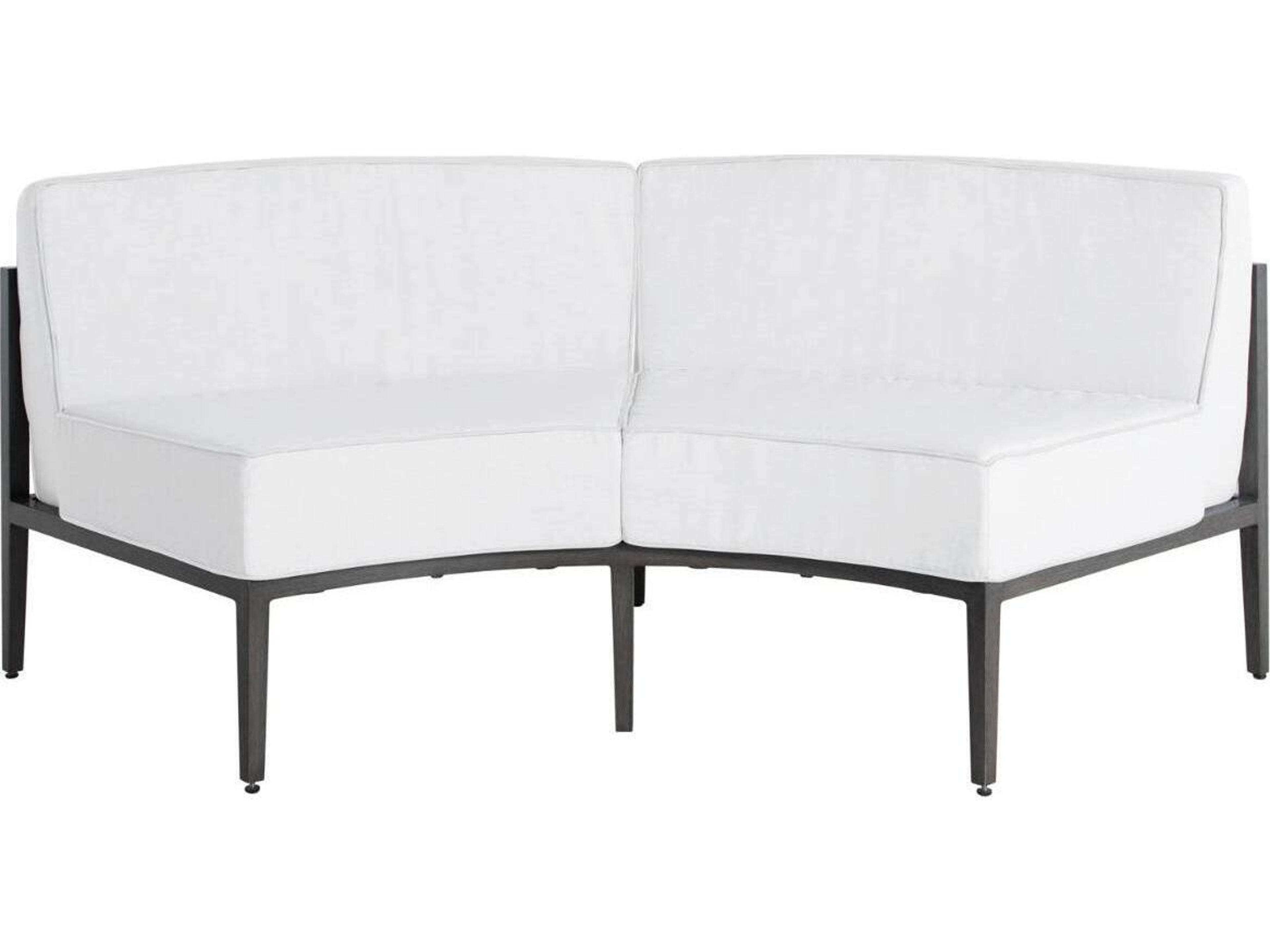 Summer Classics Santa Barbara Aluminum Slate Grey Sectional Curved Corner Patio Lounge Chair