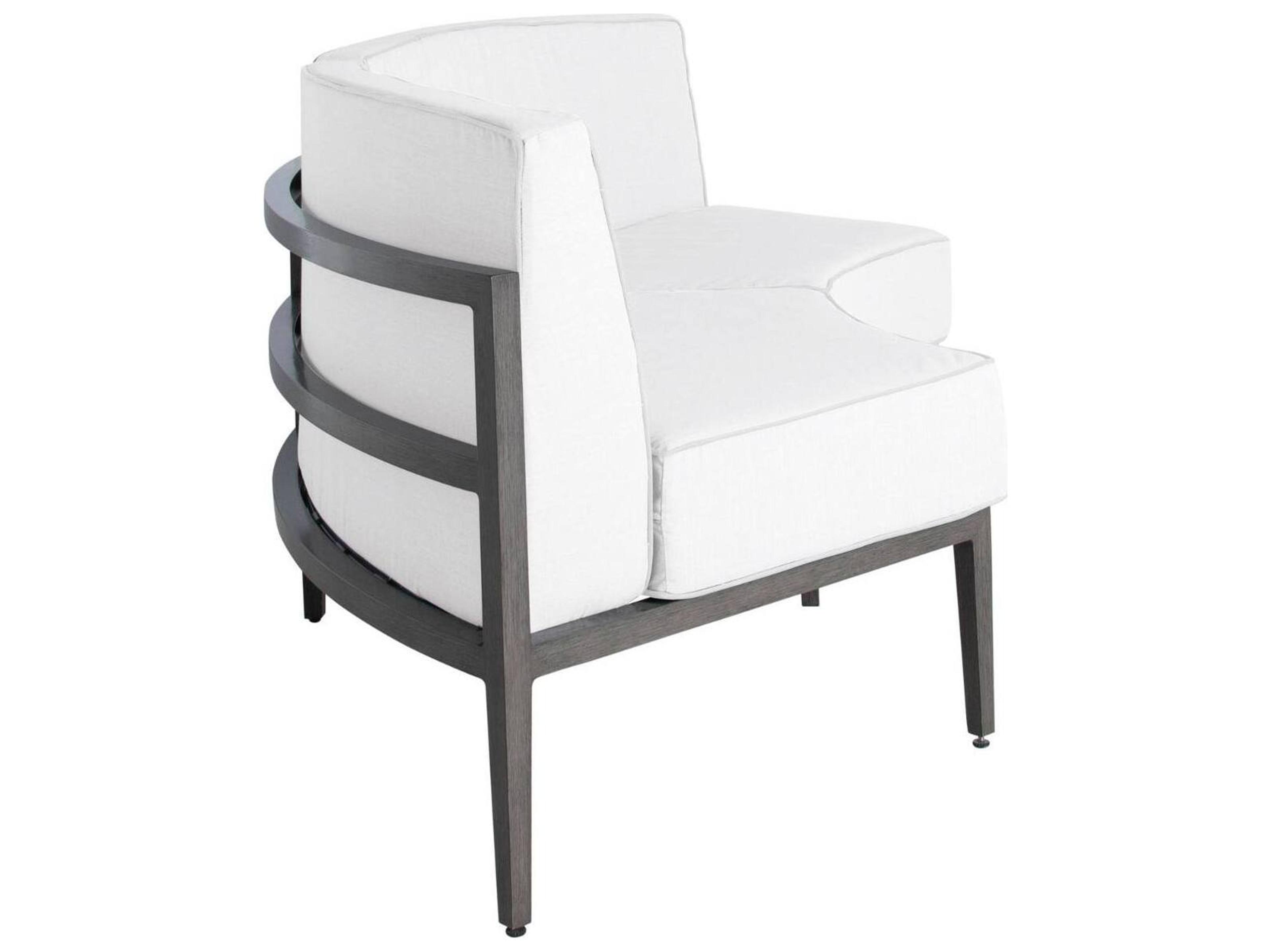 Summer Classics Santa Barbara Aluminum Slate Grey Sectional Curved Corner Patio Lounge Chair