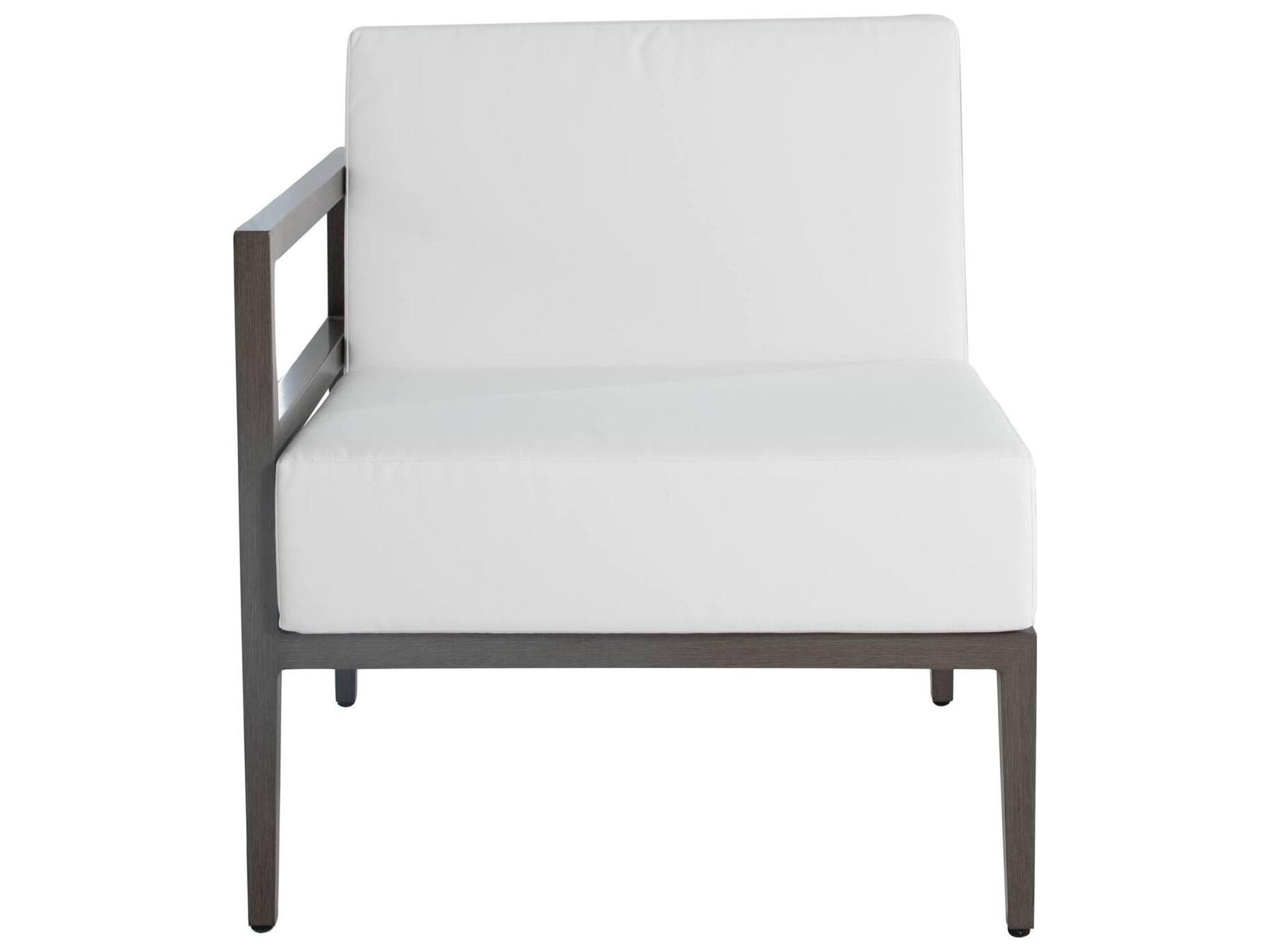 Summer Classics Santa Barbara Aluminum Slate Grey Sectional Left/Right Arm Outdoor Patio Lounge Chair