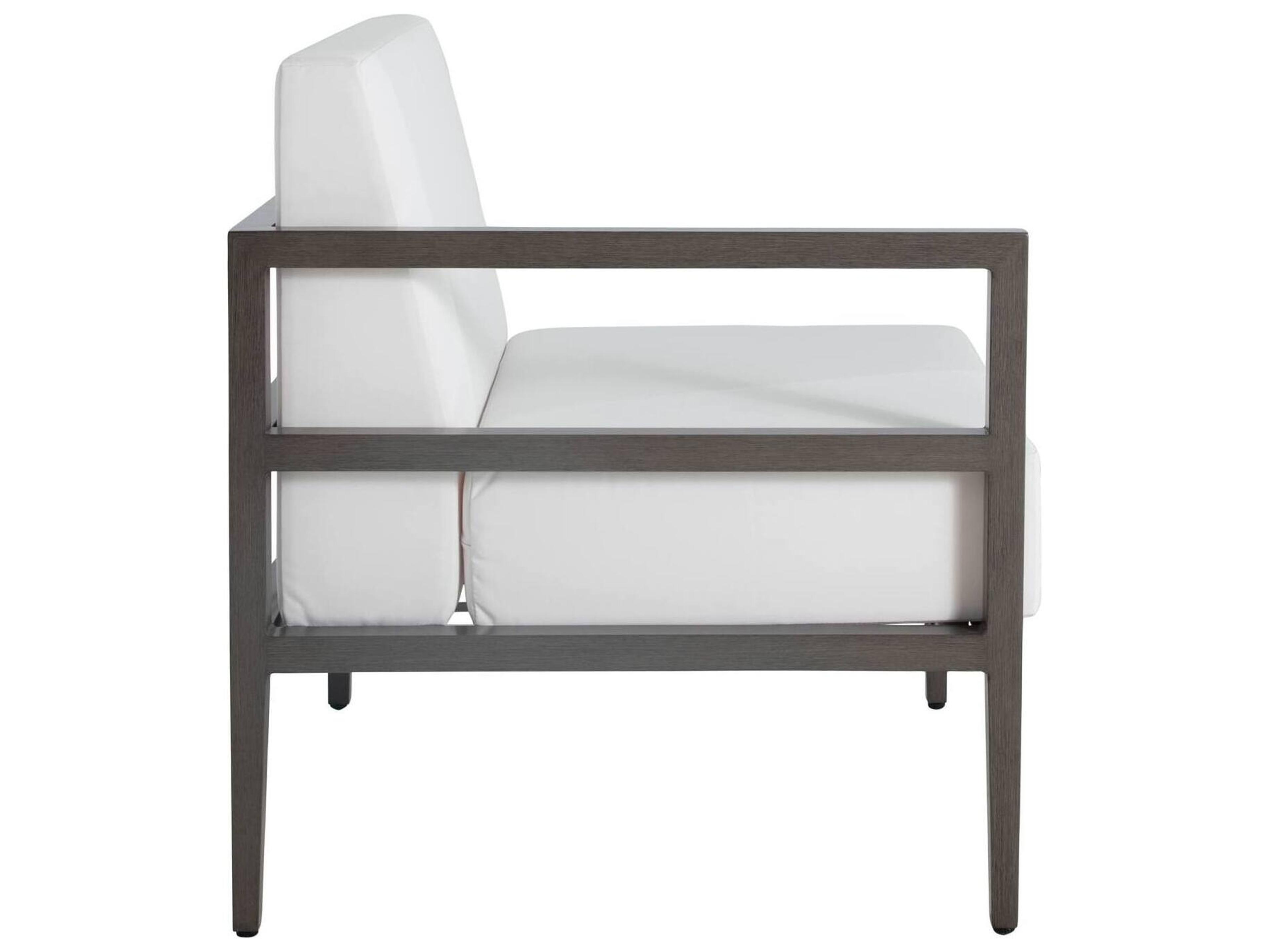 Summer Classics Santa Barbara Aluminum Slate Grey Sectional Left/Right Arm Outdoor Patio Lounge Chair