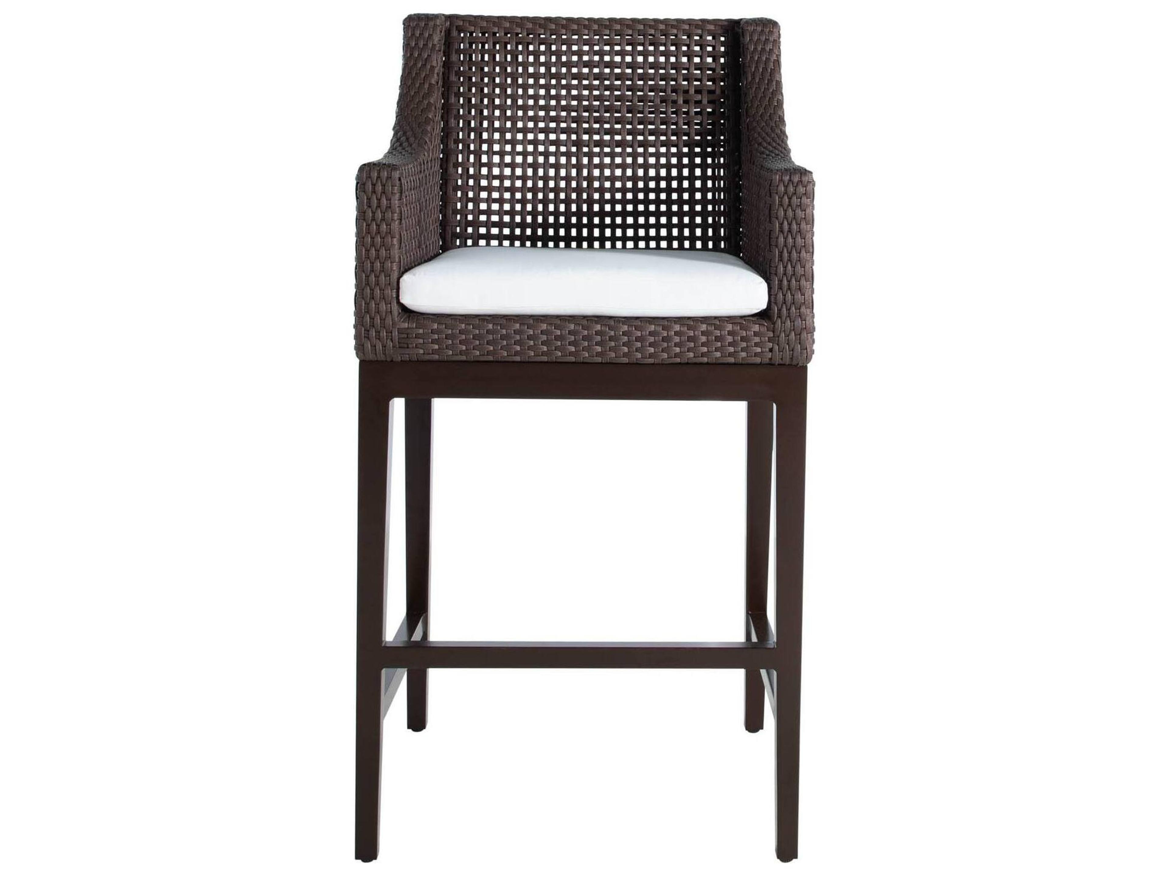 Summer Classics Montecito N-dura Resin Wicker Mahogany/Chestnut Patio Bar Stool