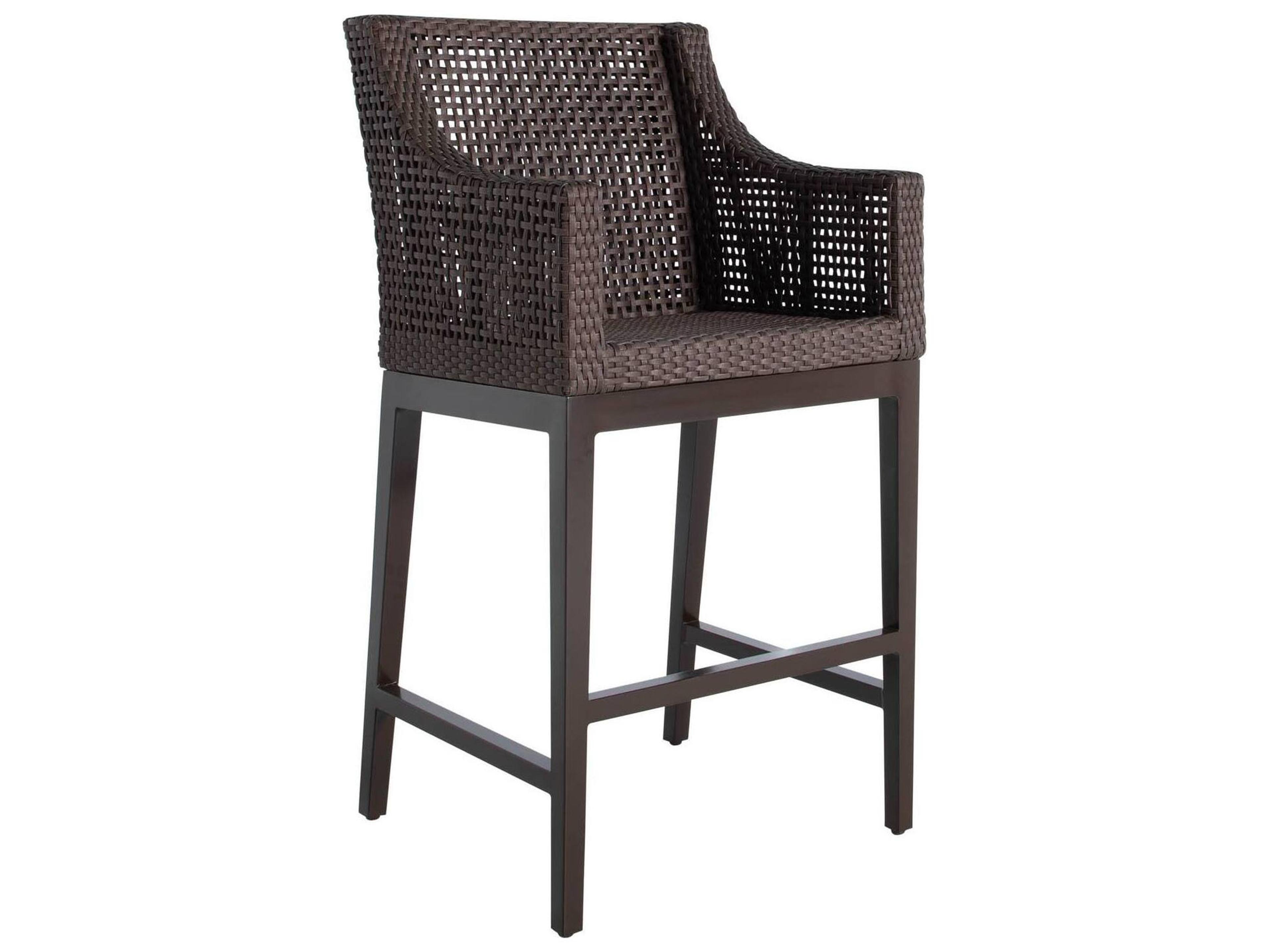 Summer Classics Montecito N-dura Resin Wicker Mahogany/Chestnut Patio Bar Stool
