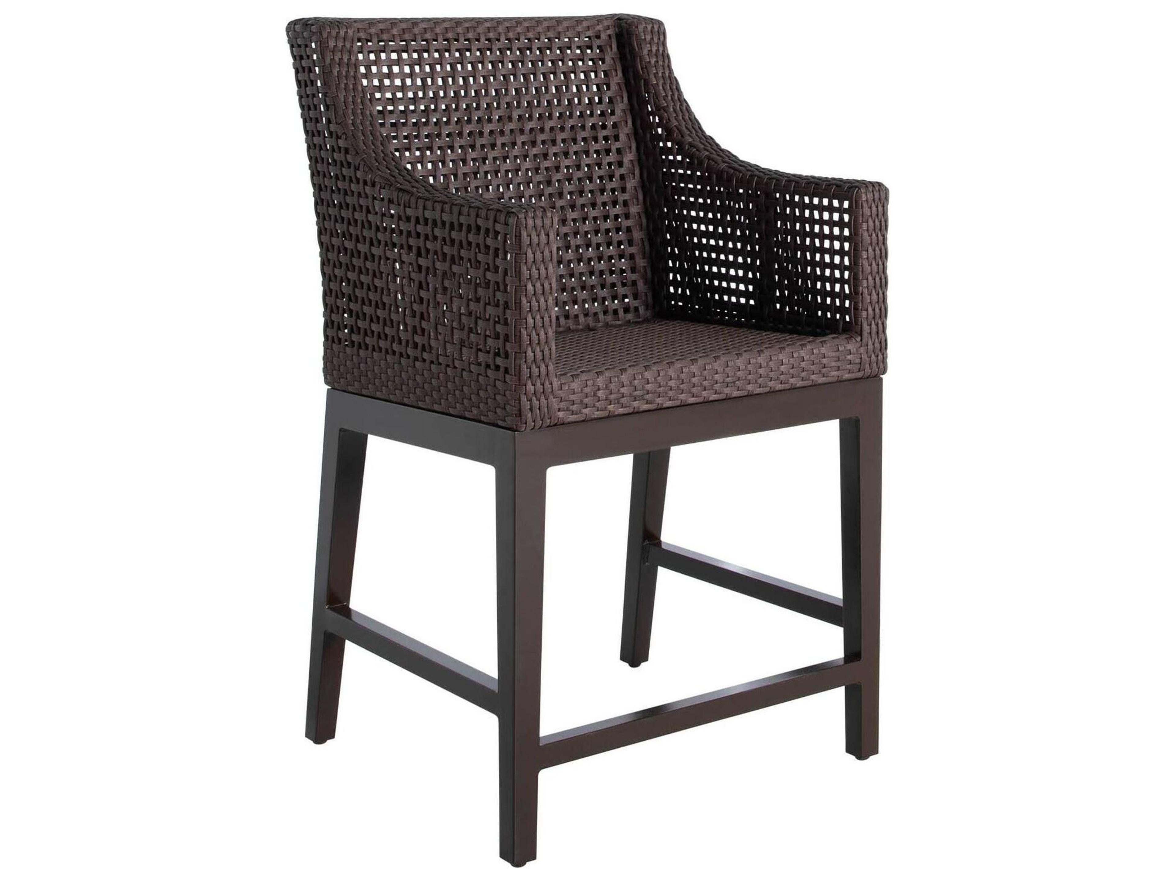 Summer Classics Montecito N-dura Resin Wicker Mahogany/Chestnut Patio Counter Stool