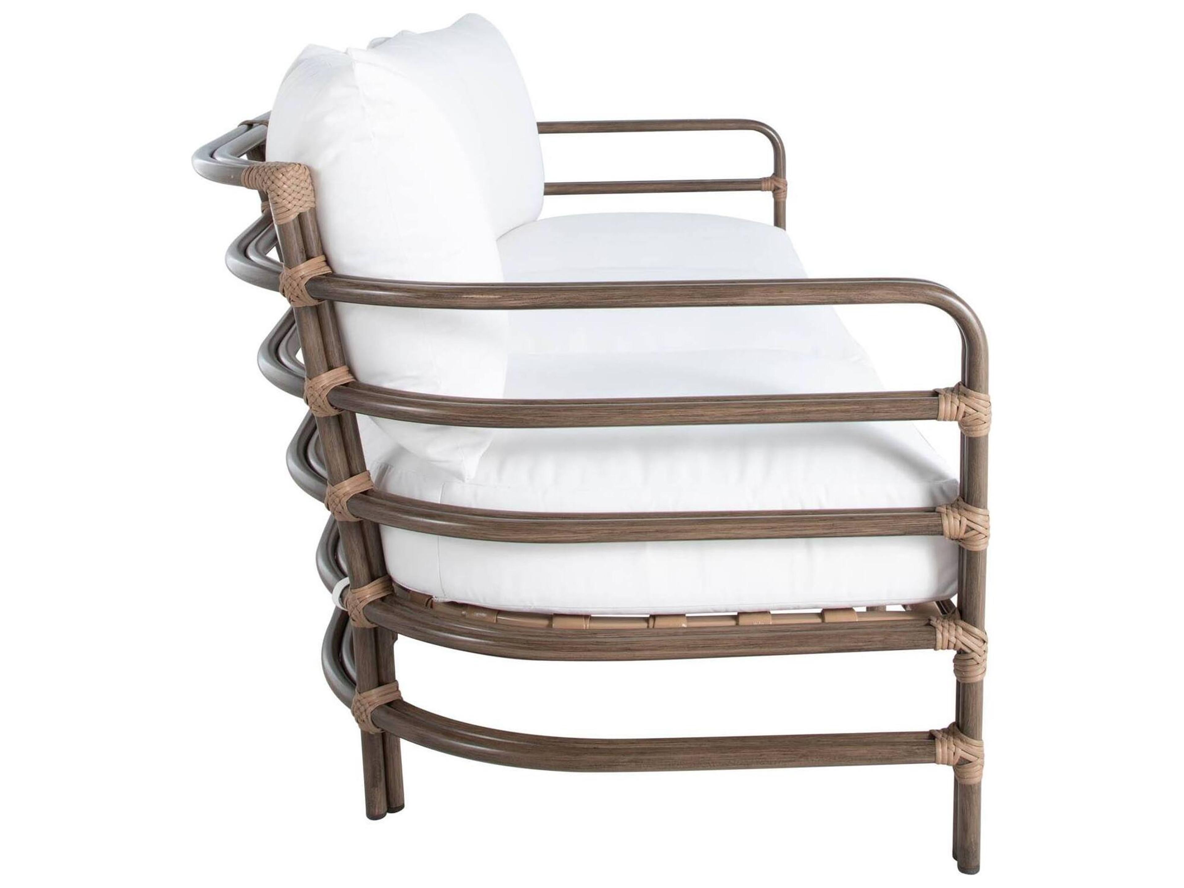 Summer Classics Malibu Aluminum Wicker Oka/Burlap High Back Outdoor Sofa