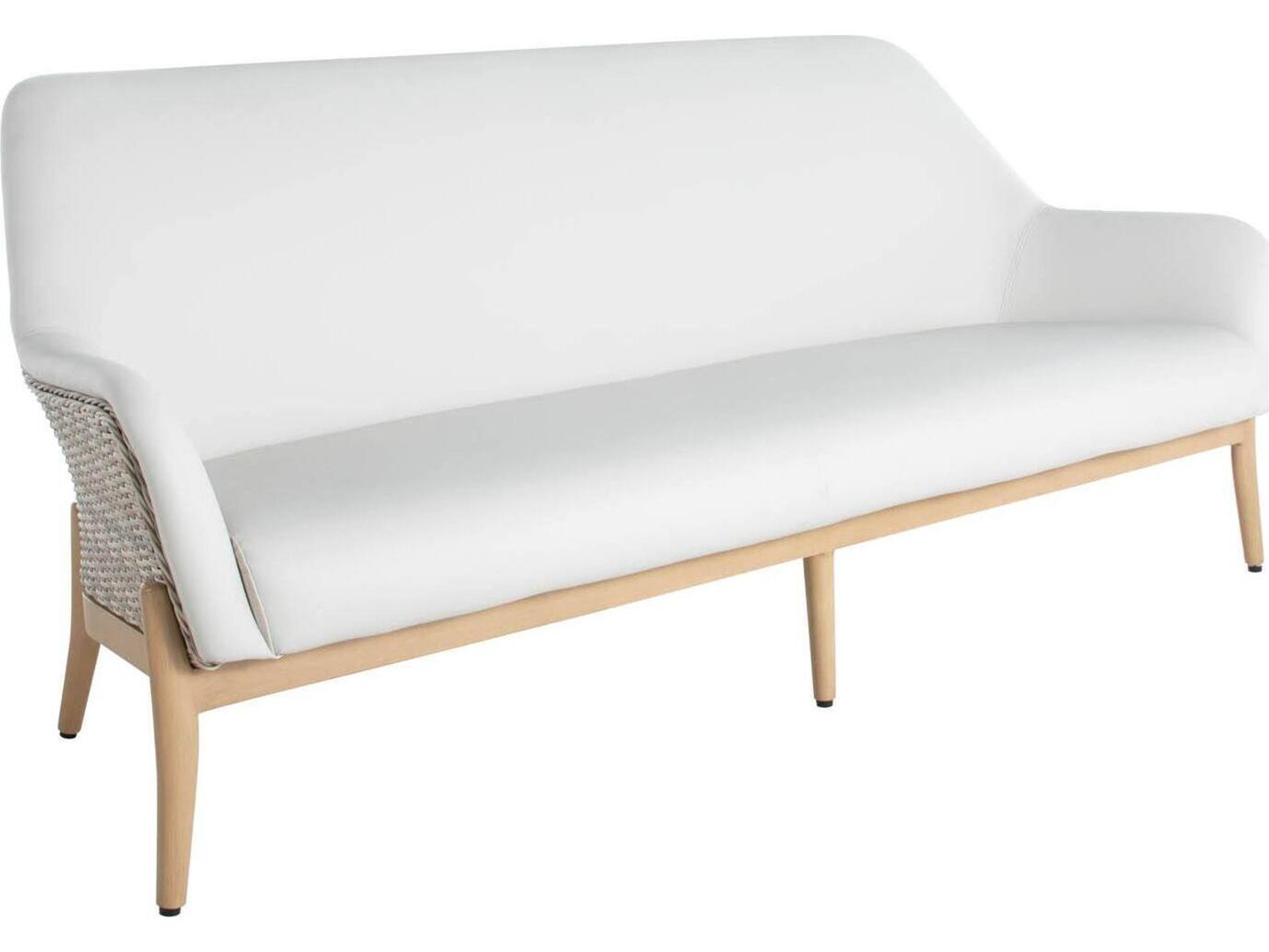 Palma N-Dura Resin Wicker Natural Outdoor Patio Sofa with Vinyl