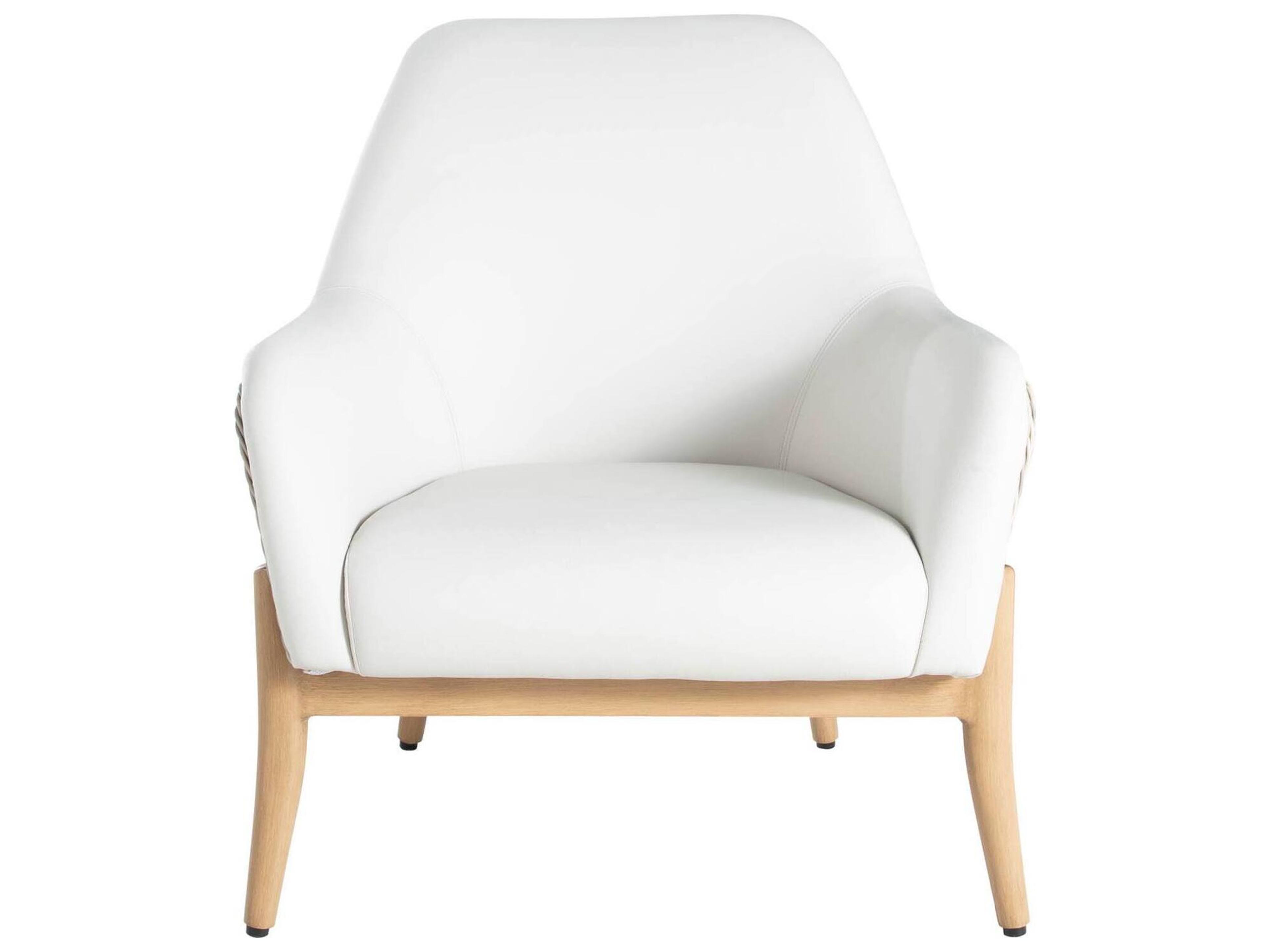 Summer Classics Palma N-Dura Resin Wicker Natural Outdoor Patio Lounge Chair with Vinyl