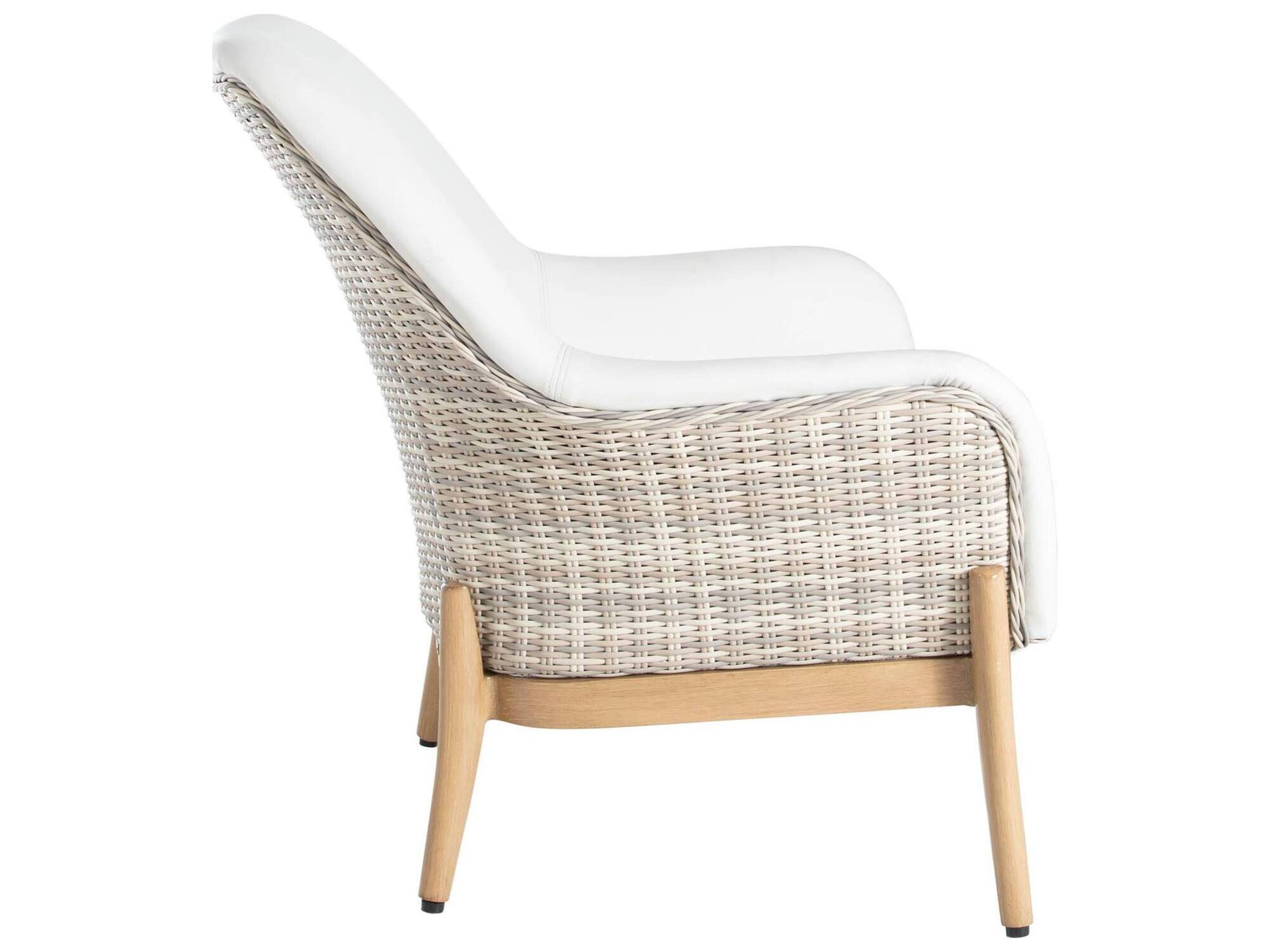 Summer Classics Palma N-Dura Resin Wicker Natural Outdoor Patio Lounge Chair with Vinyl