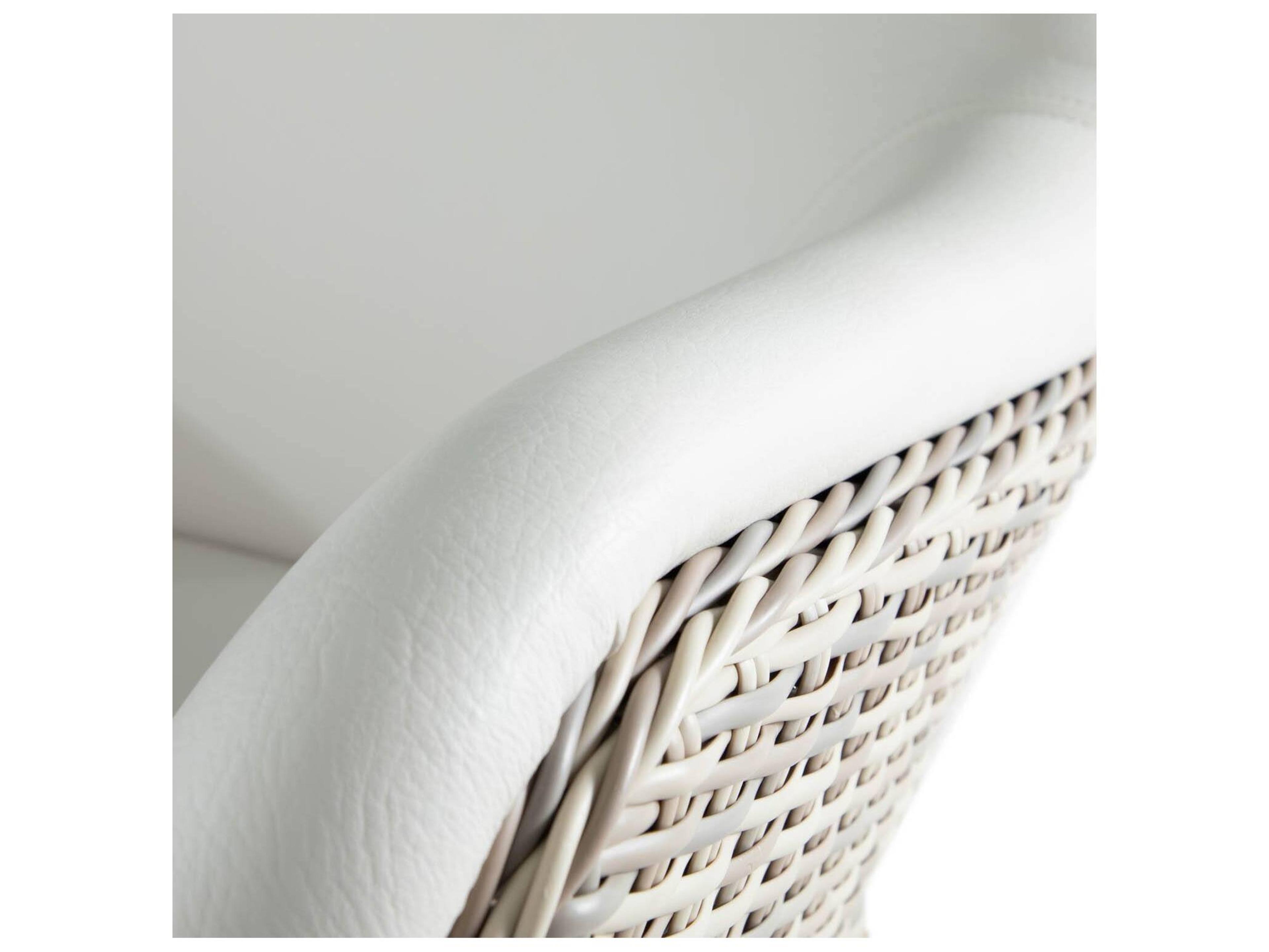 Summer Classics Palma N-Dura Resin Wicker Natural Swivel Patio Lounge Chair with Vinyl