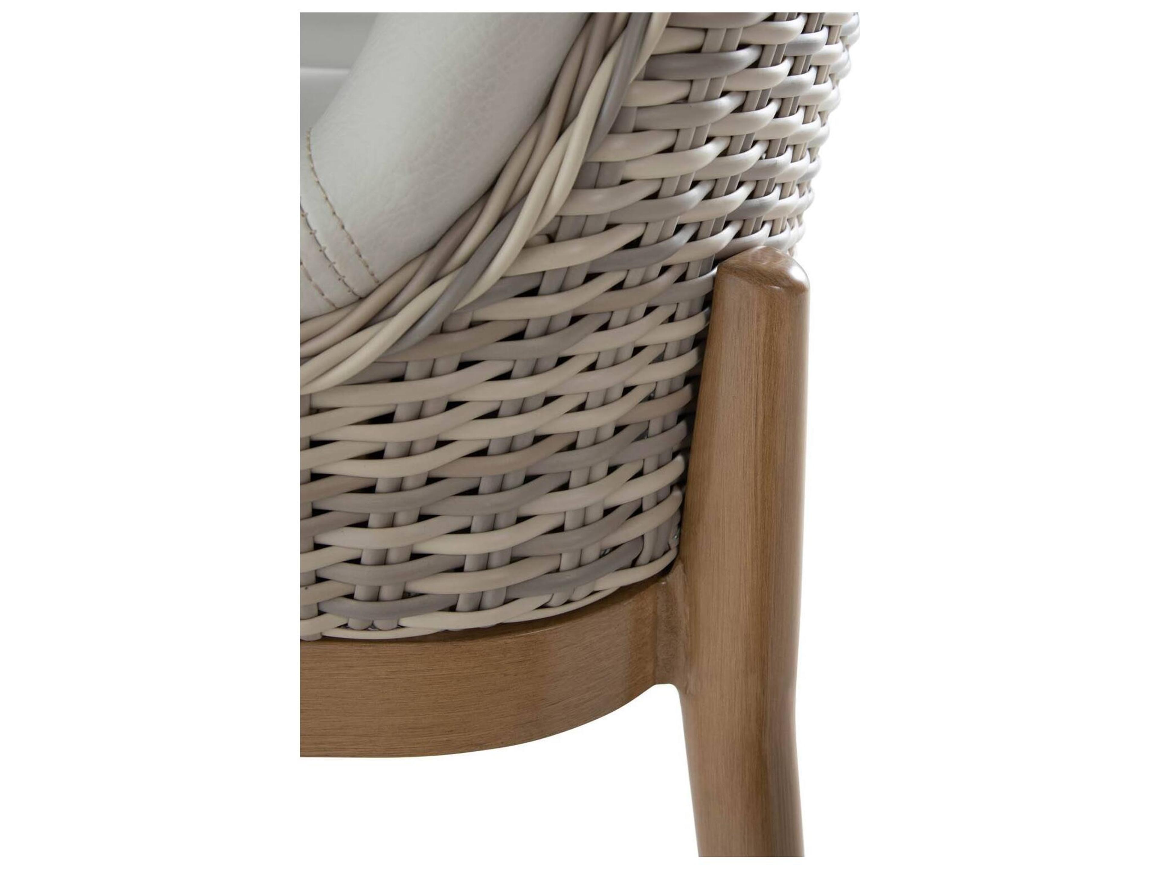 Summer Classics Palma N-Dura Resin Wicker Natural Outdoor Patio Dining Side Chair with Vinyl