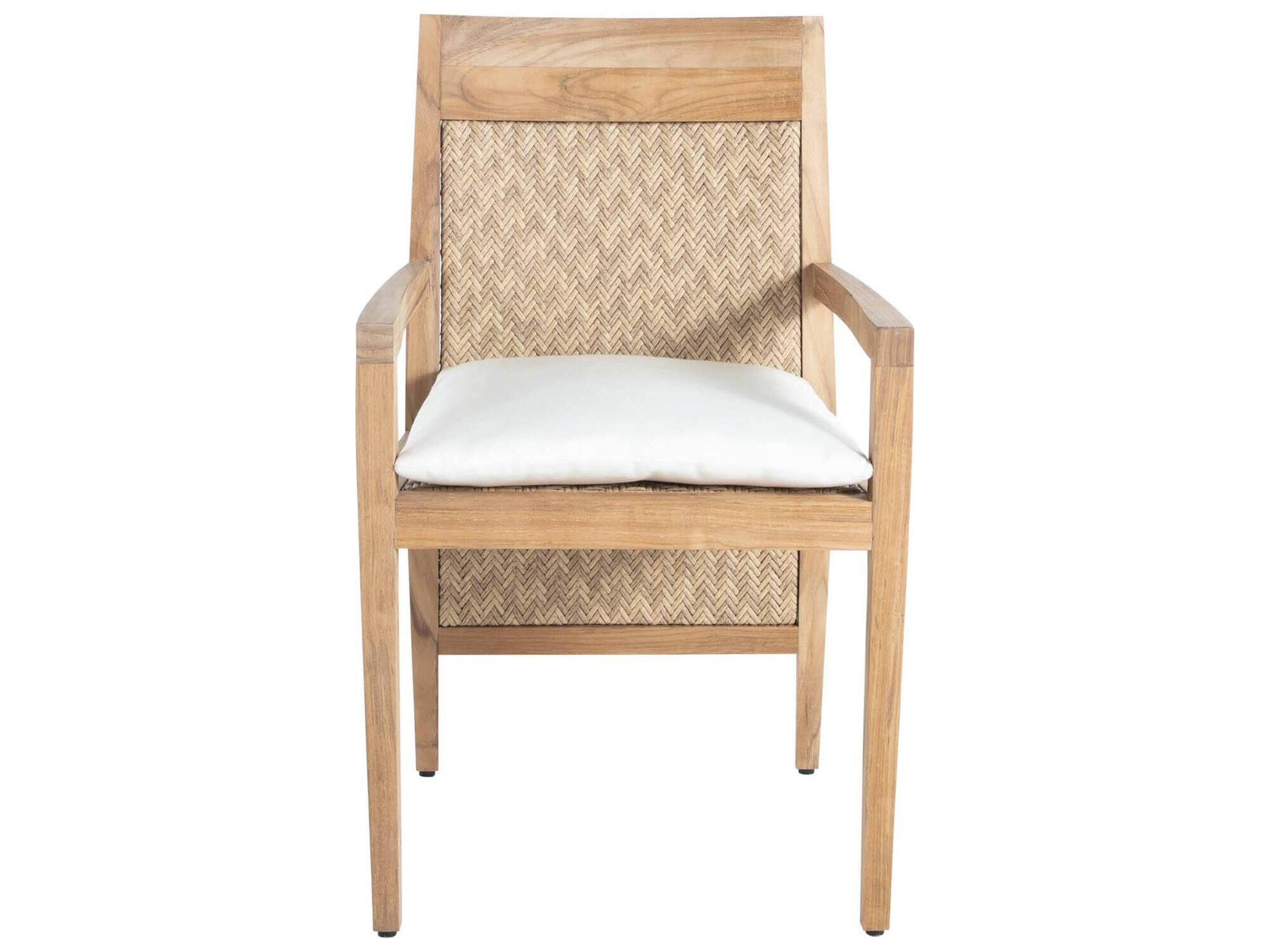 Summer Classics Savannah Teak Natural Extended Back Patio Dining Arm Chair