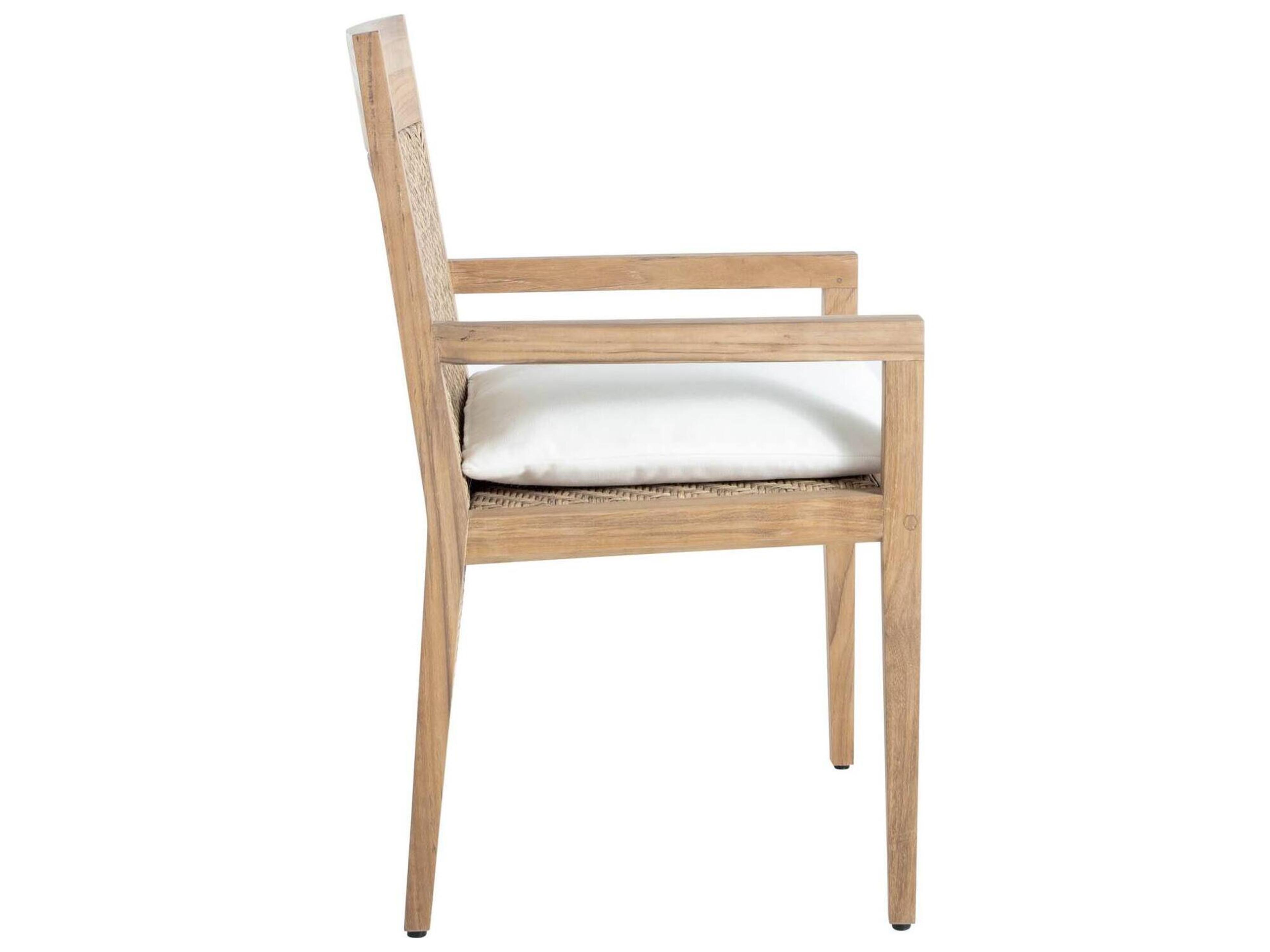 Summer Classics Savannah Teak Natural Extended Back Patio Dining Arm Chair