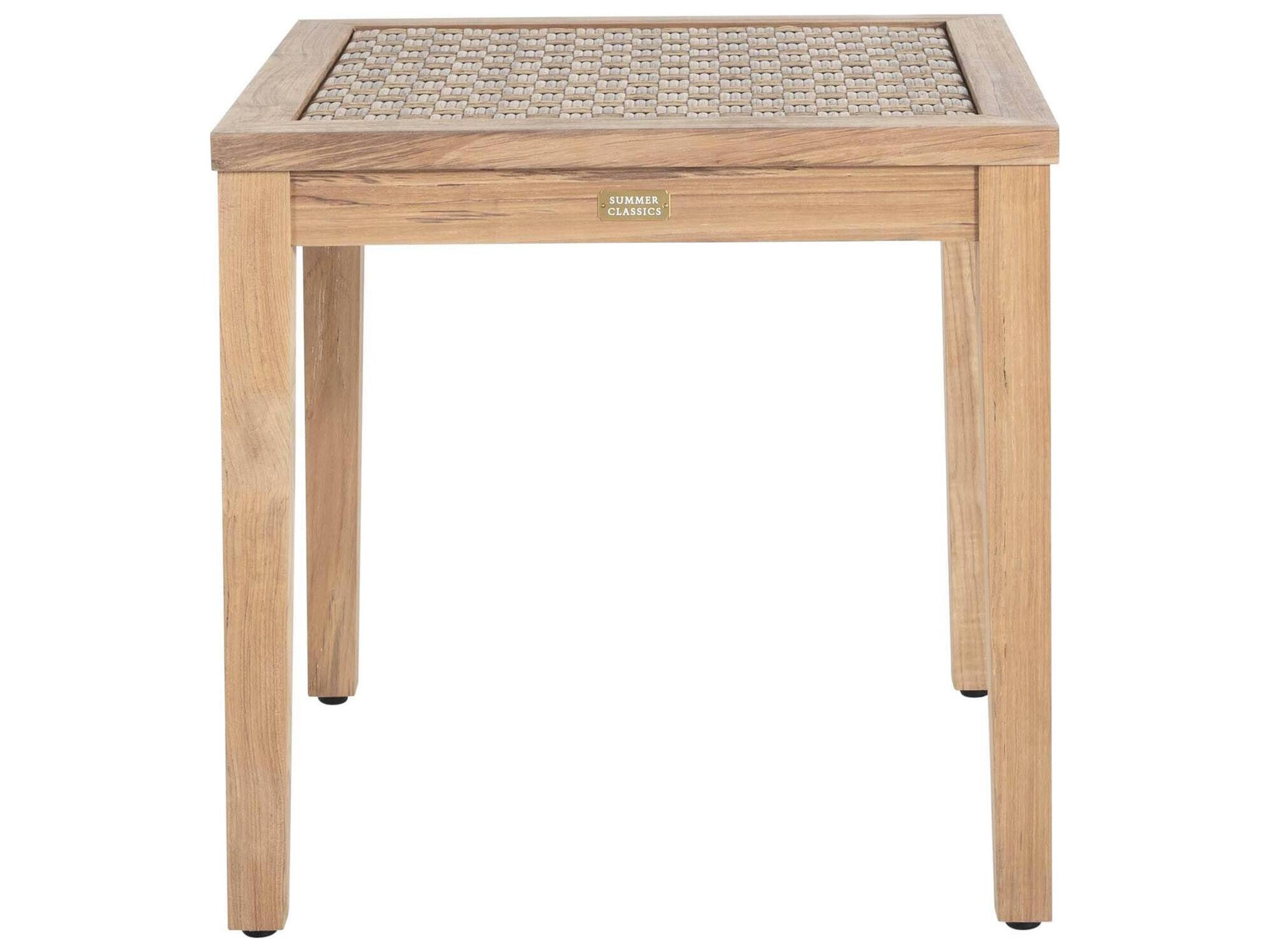 Summer Classics Savannah Teak Natural Square Outdoor Patio End Table