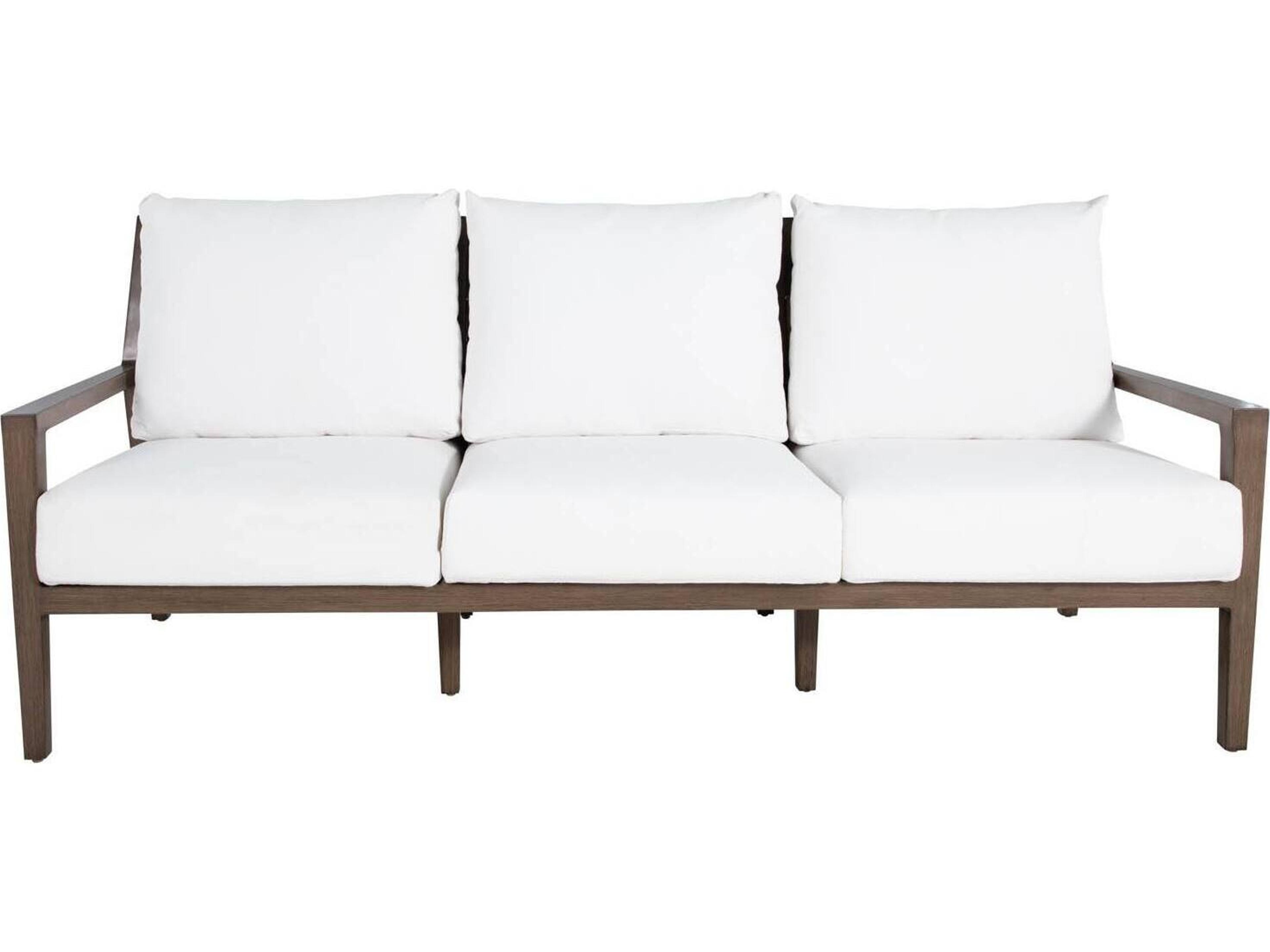 Summer Classics Savannah Aluminum N-Dura Resin Wicker Oak/Raffia Outdoor Patio Sofa