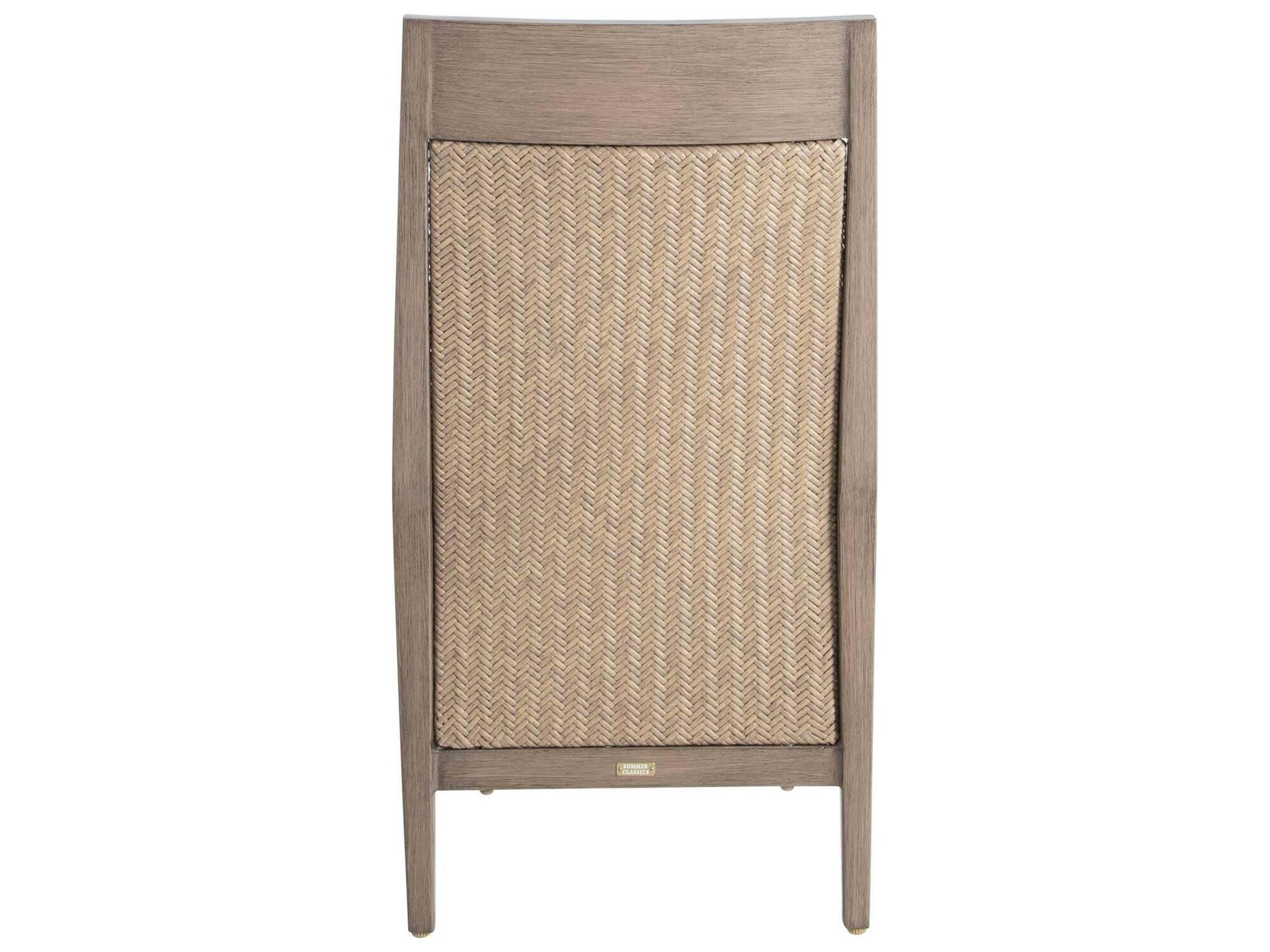 Summer Classics Savannah Aluminum N-Dura Resin Wicker Oak/Raffia Extended Back Outdoor Dining Side Chair