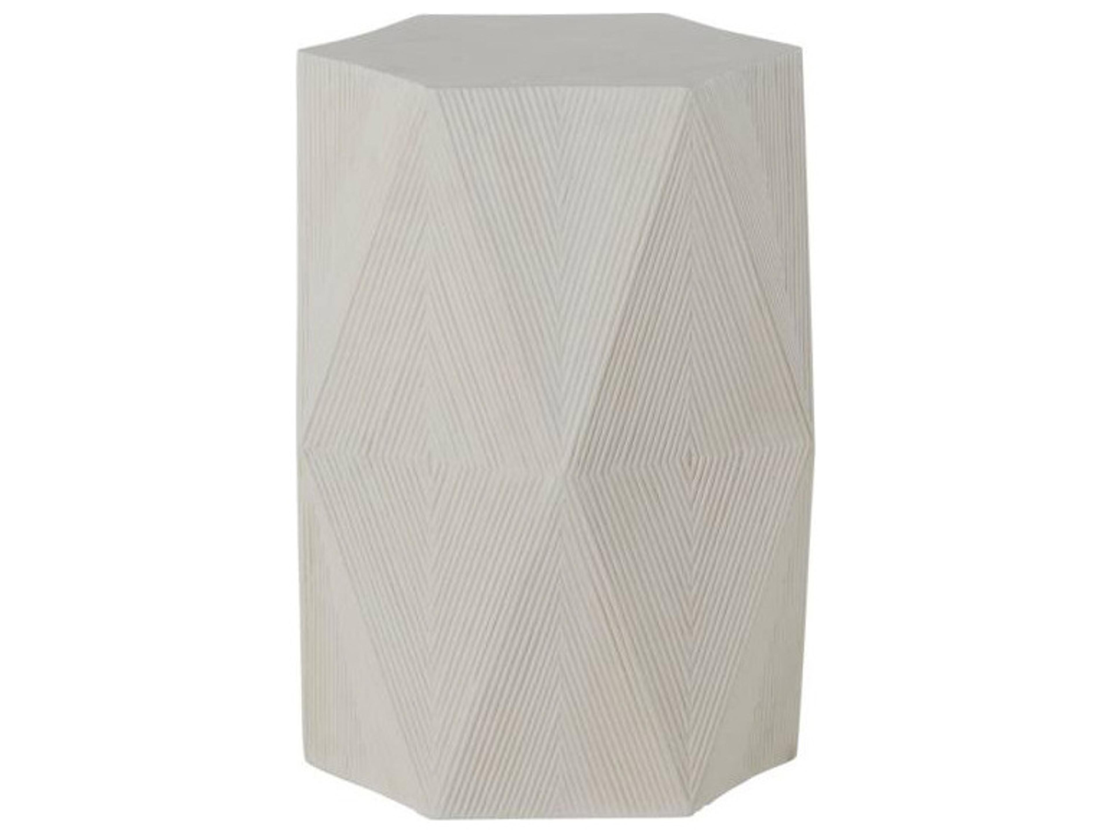 Summer Classics Albany Cast Stone Natural Hexagon Outdoor Patio Side Table