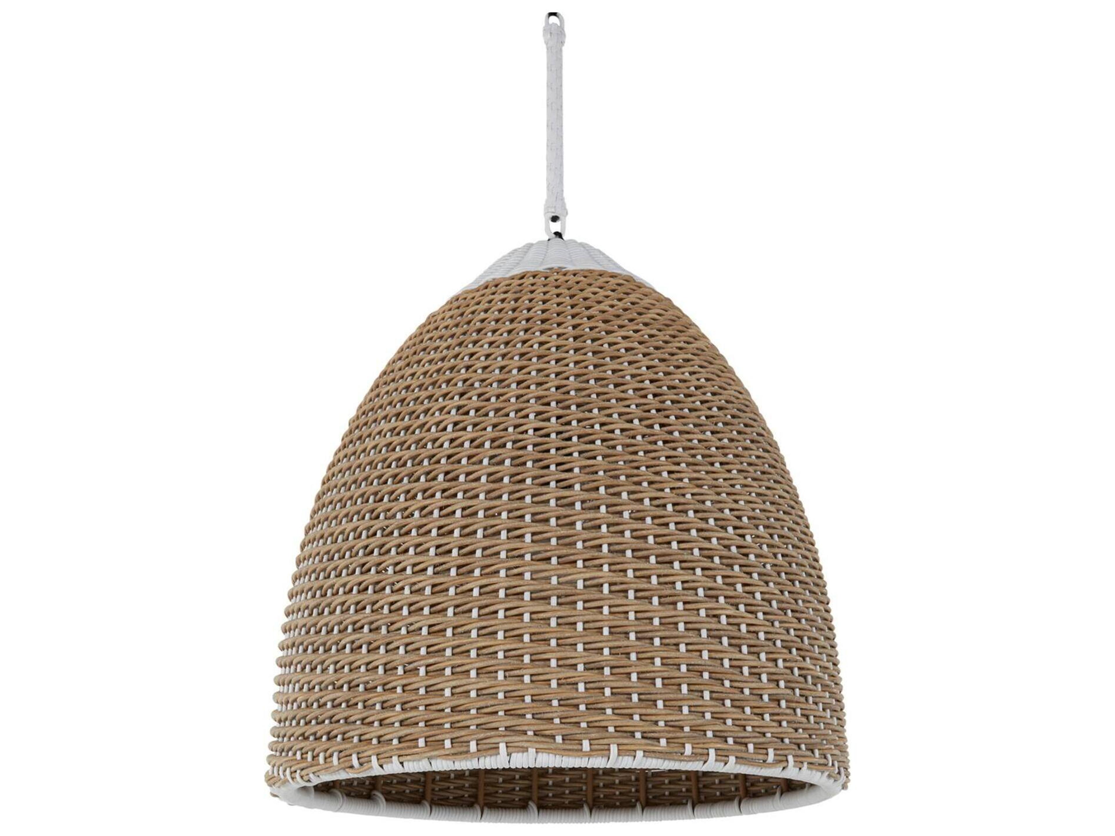 Summer Classics Prudence Resin Wicker Natural/White Outdoor Chandelier