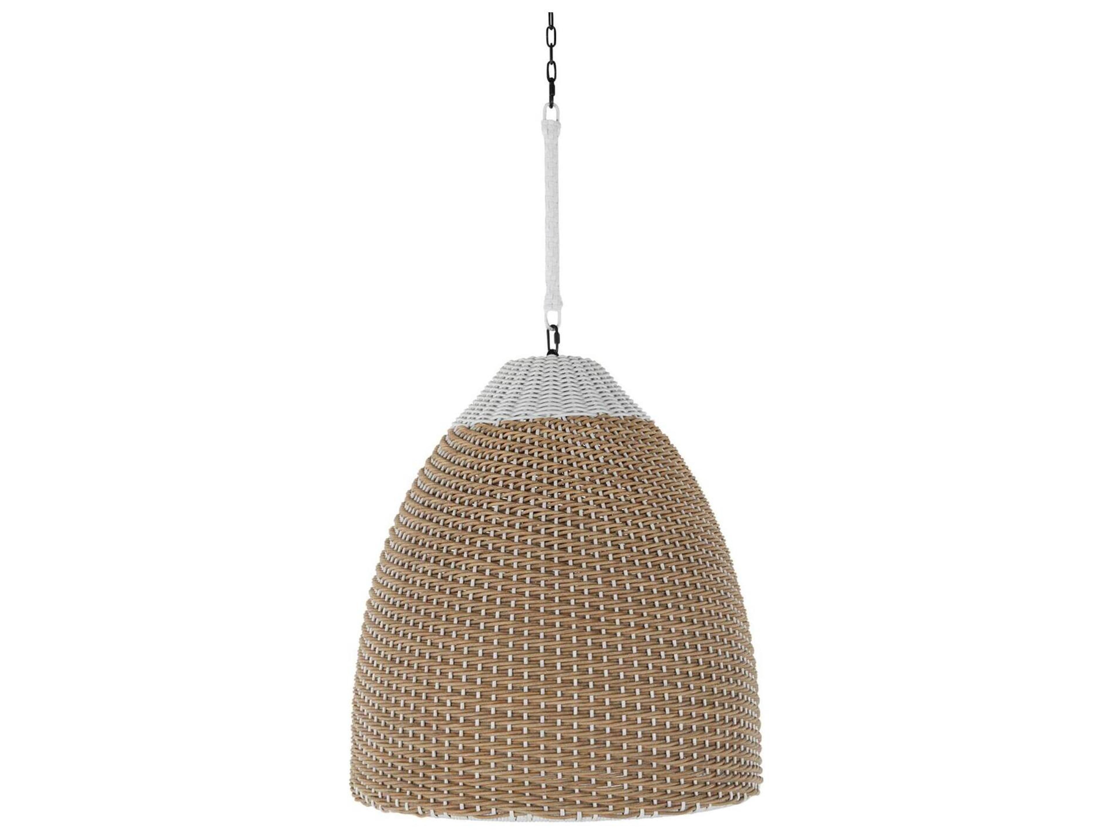 Summer Classics Prudence Resin Wicker Natural/White Outdoor Chandelier