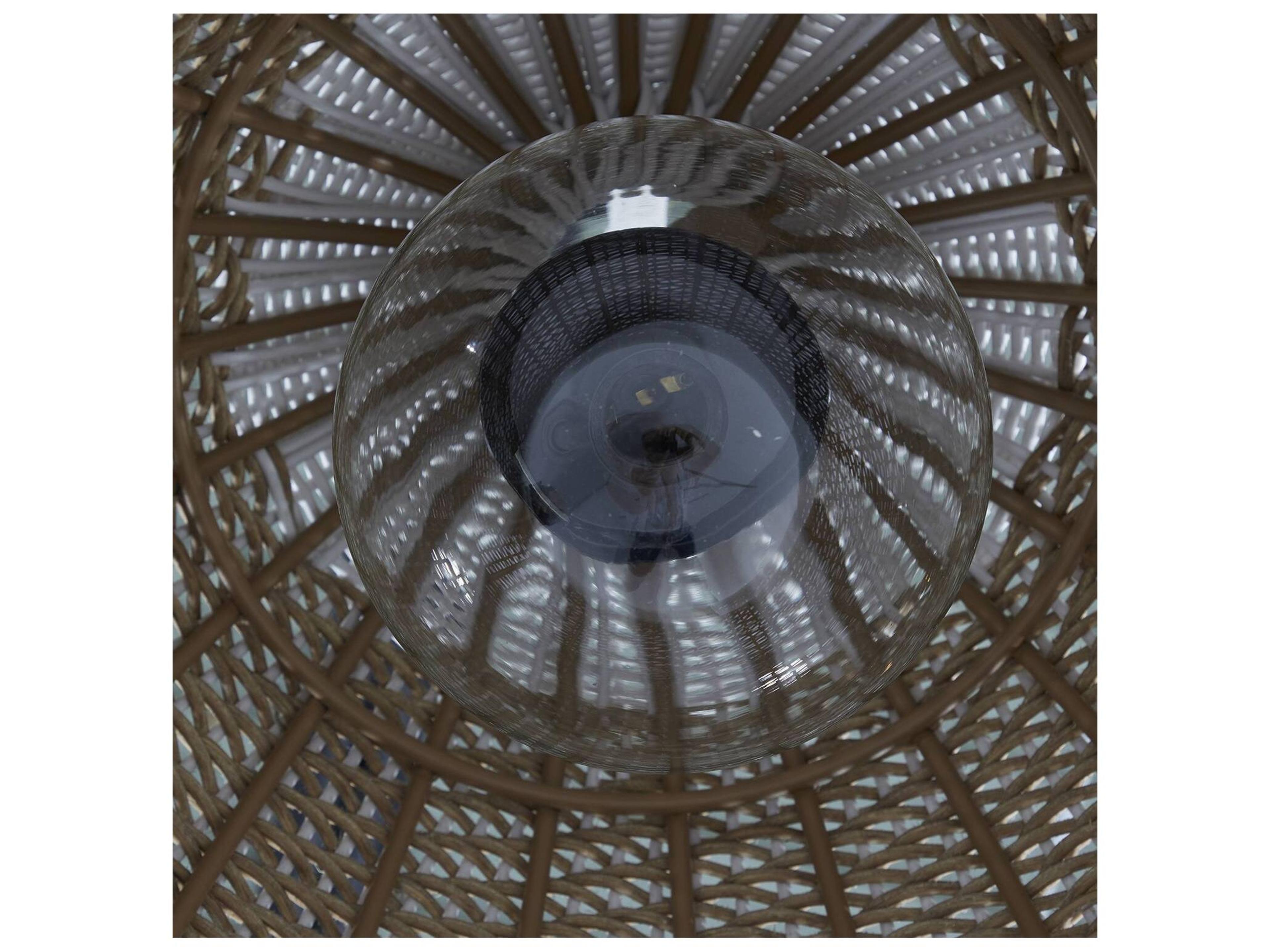 Summer Classics Prudence Resin Wicker Natural/White Outdoor Chandelier