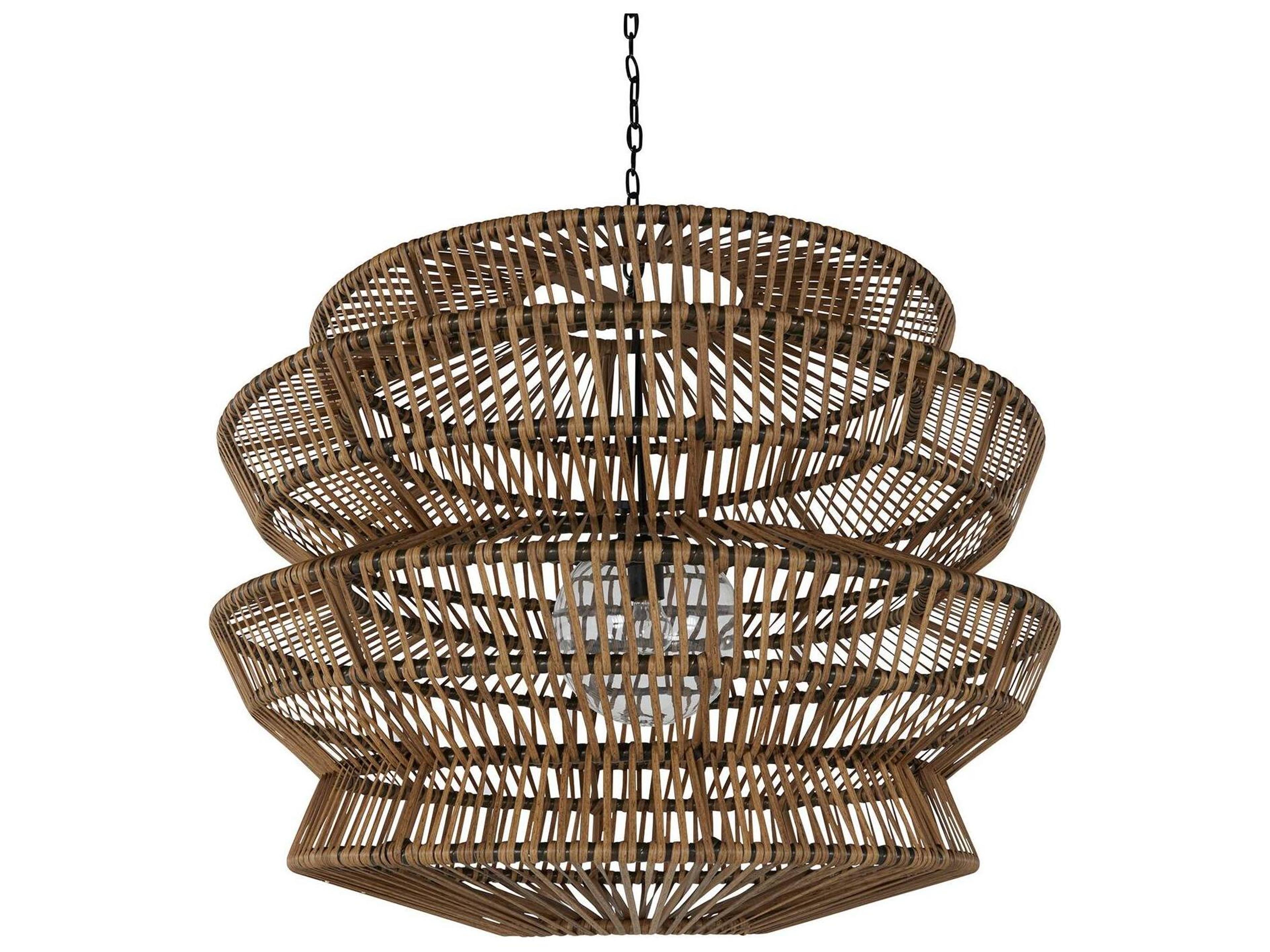 Summer Classics Mckenna Resin Rattan Raffia Outdoor Large Chandelier