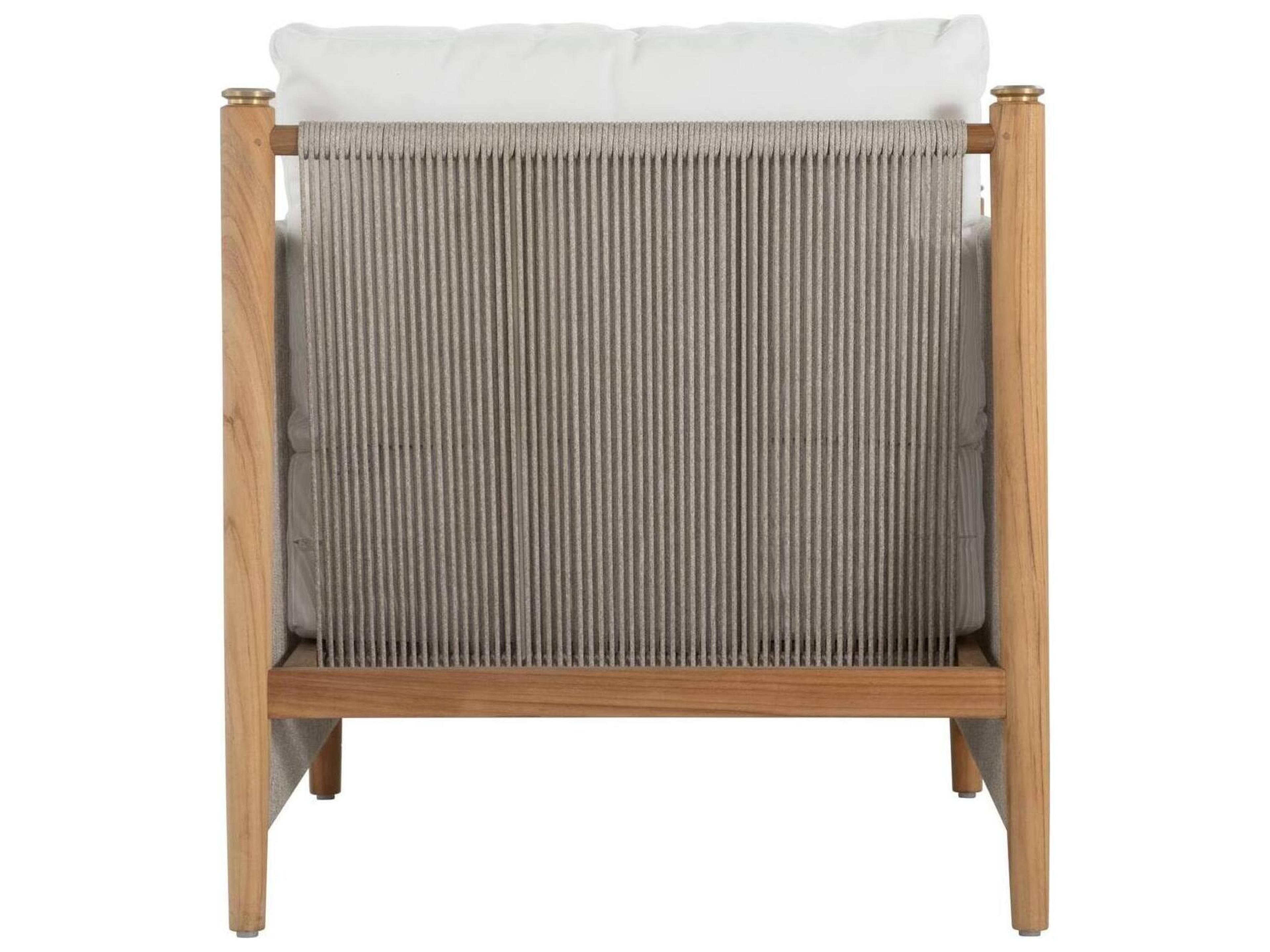 Summer Classics Pacifica Cushion Natural Teak Rope Outdoor Patio Lounge Chair