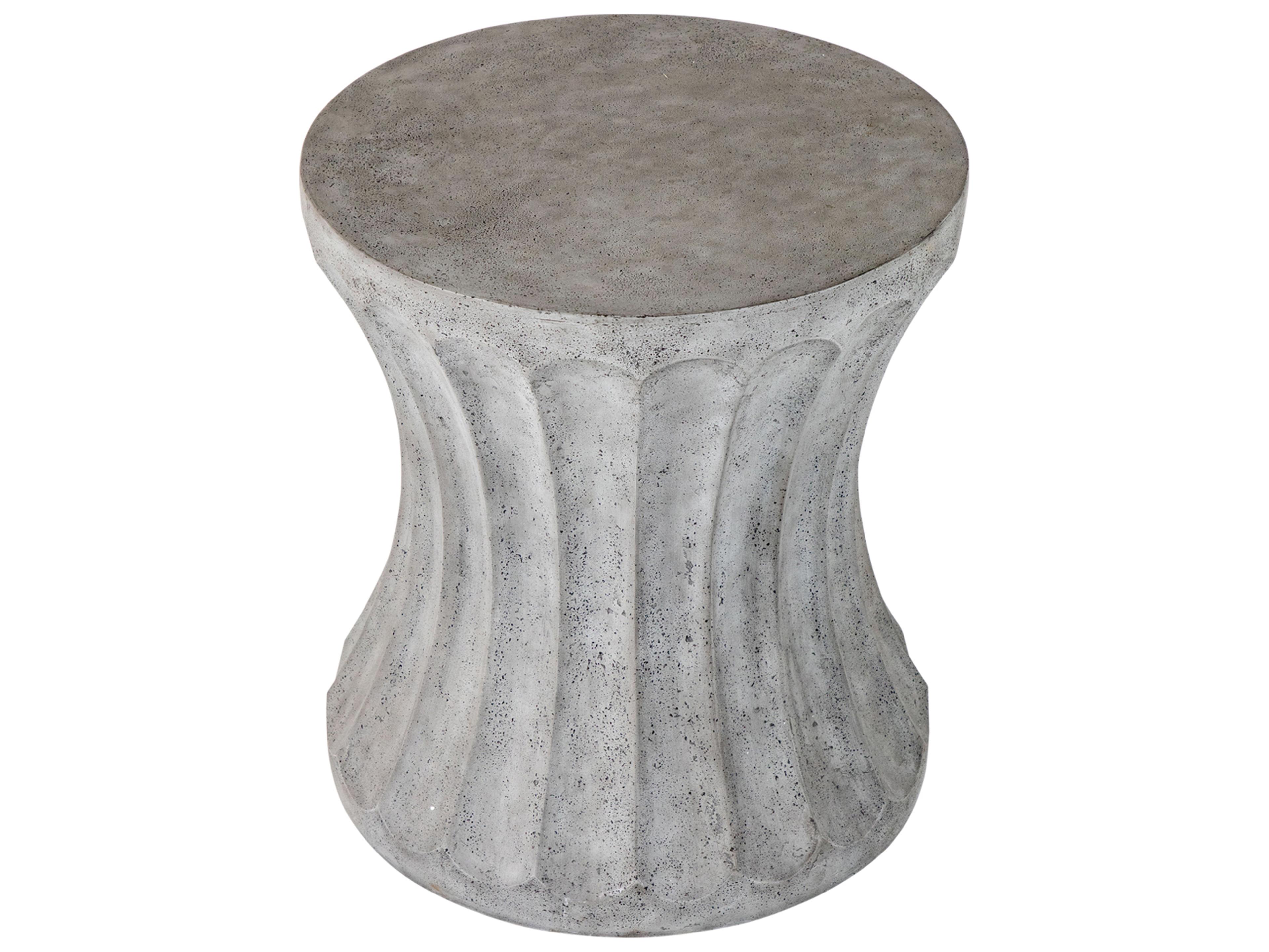 Summer Classics Cast Stone Gannet Round Outdoor End Table