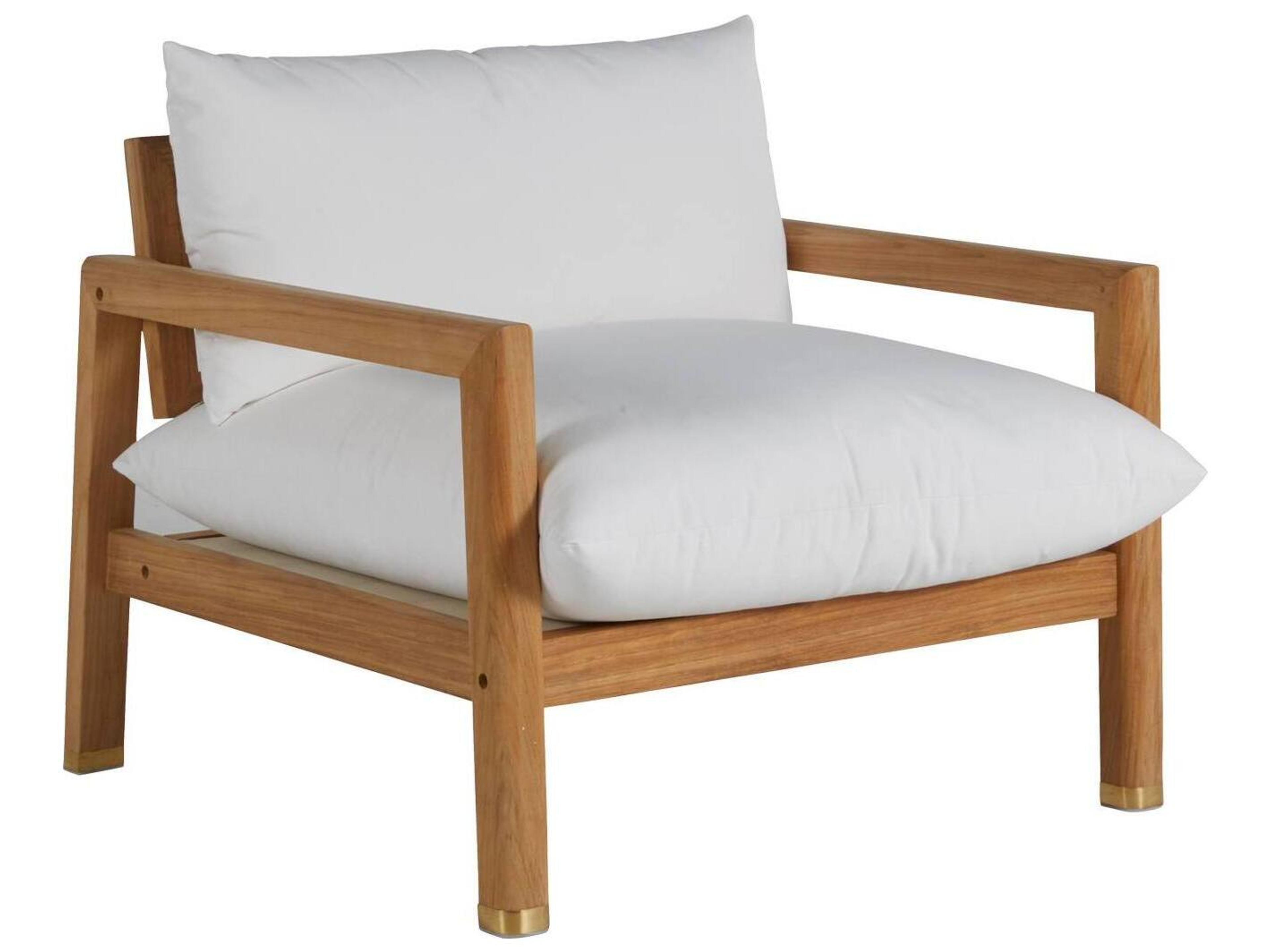 Summer Classics Monterey Teak Natural Patio Lounge Chair with Cushion