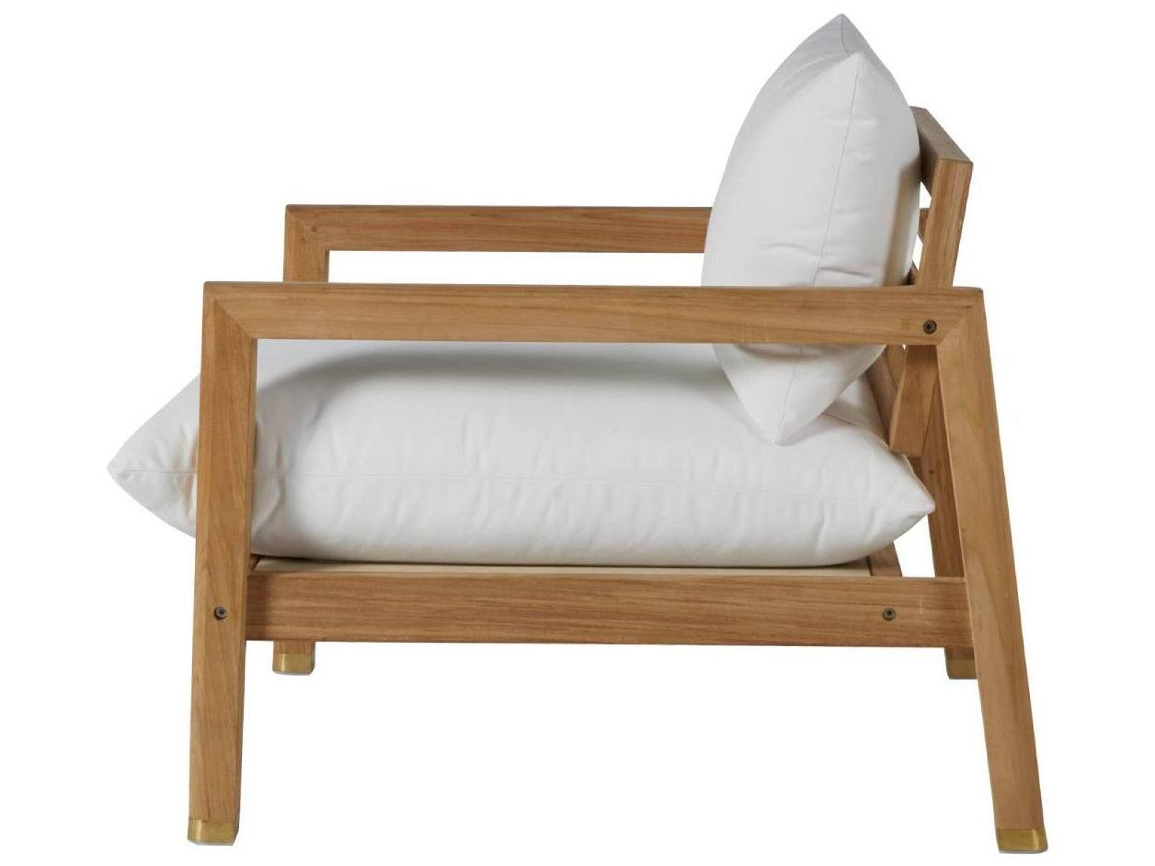 Summer Classics Monterey Teak Natural Patio Lounge Chair with Cushion