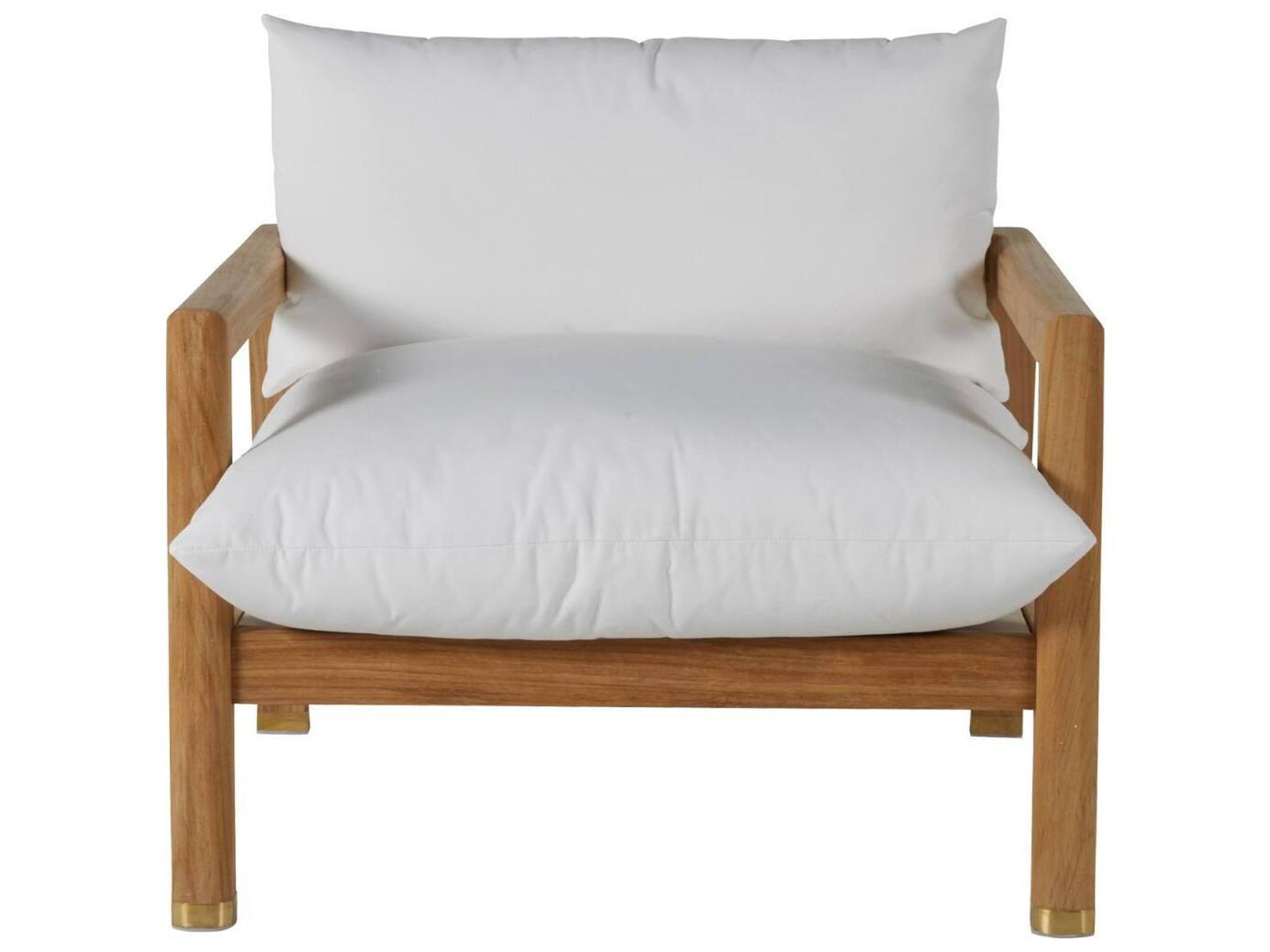 Summer Classics Monterey Teak Natural Patio Lounge Chair with Cushion