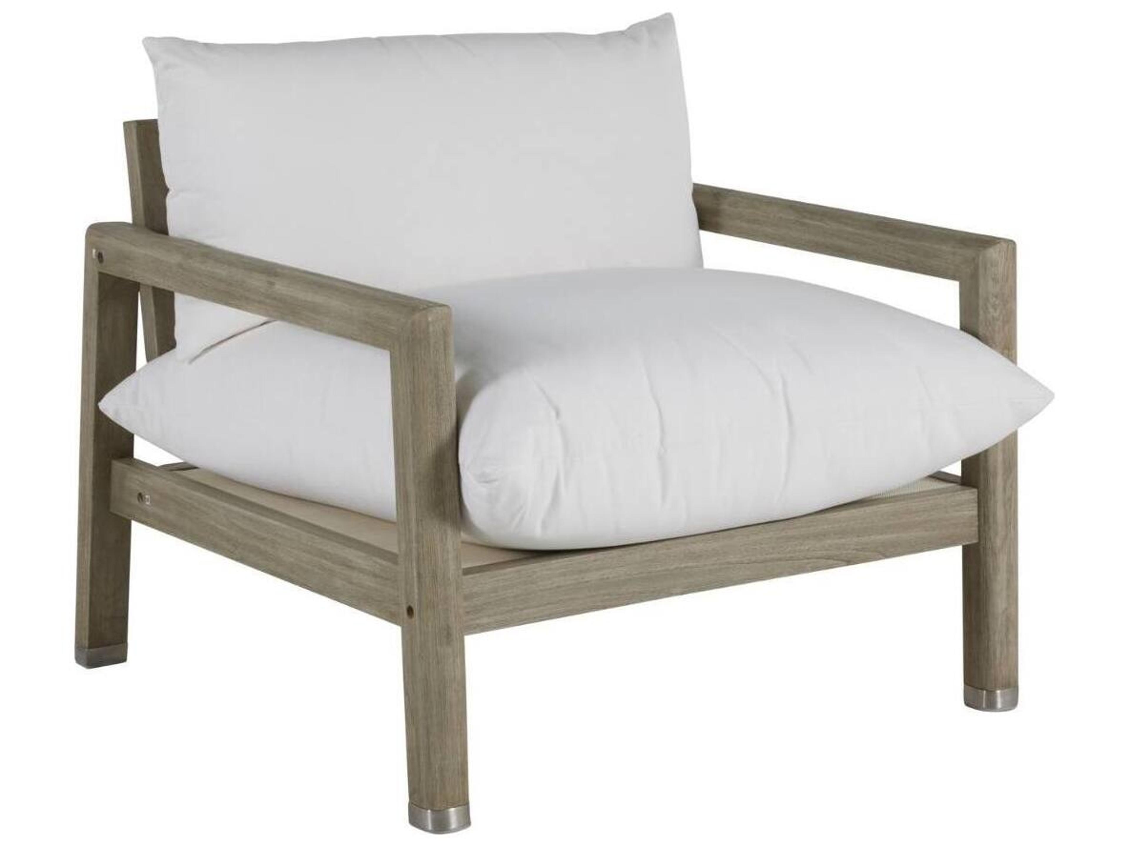 Monterey Teak Oyster Outdoor Lounge Chair with Cushion