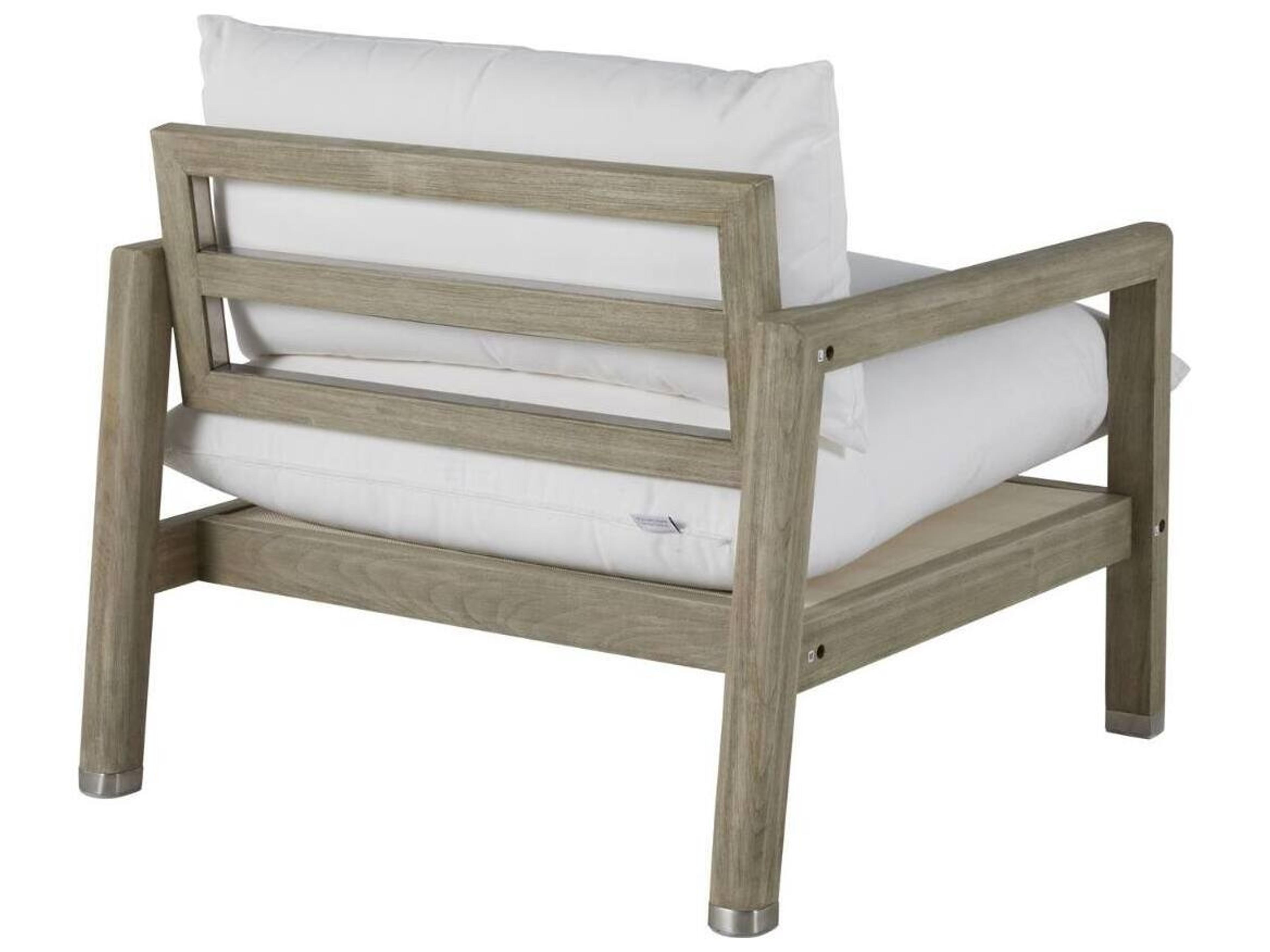 Summer Classics Monterey Teak Oyster Outdoor Lounge Chair with Cushion