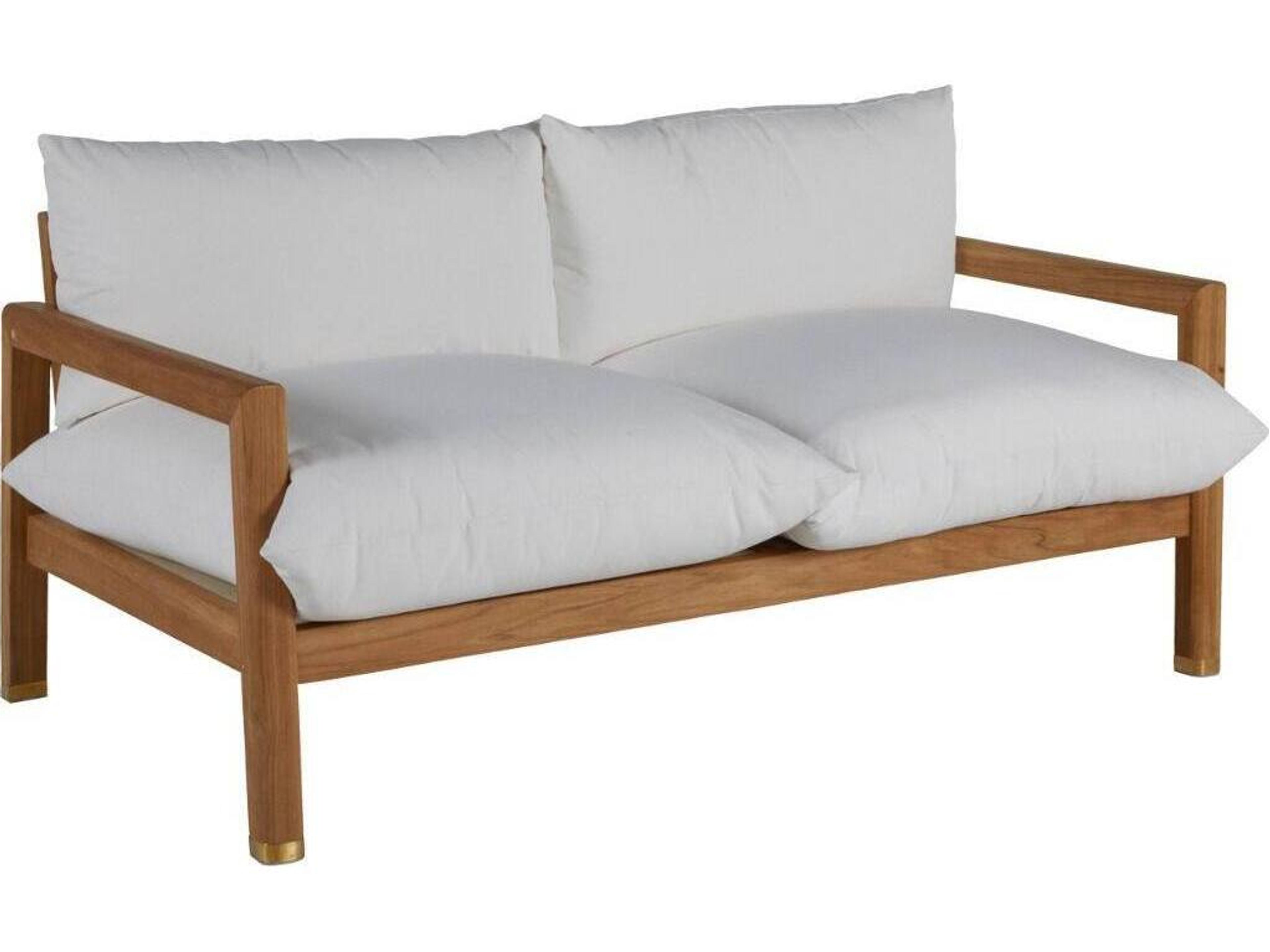 Summer Classics Monterey Teak Natural/Brass Outdoor Loveseat with Cushion