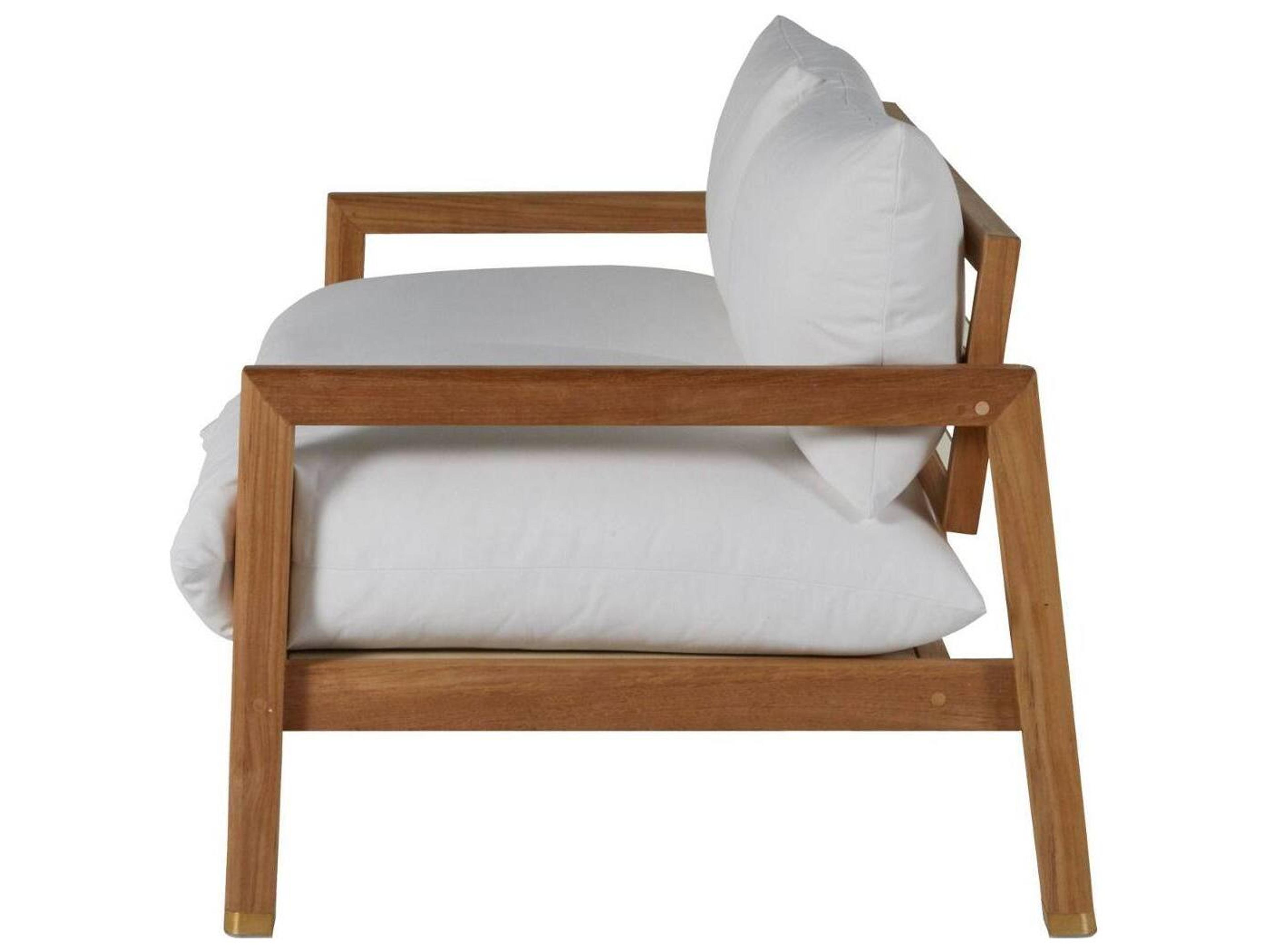 Summer Classics Monterey Teak Natural/Brass Outdoor Loveseat with Cushion