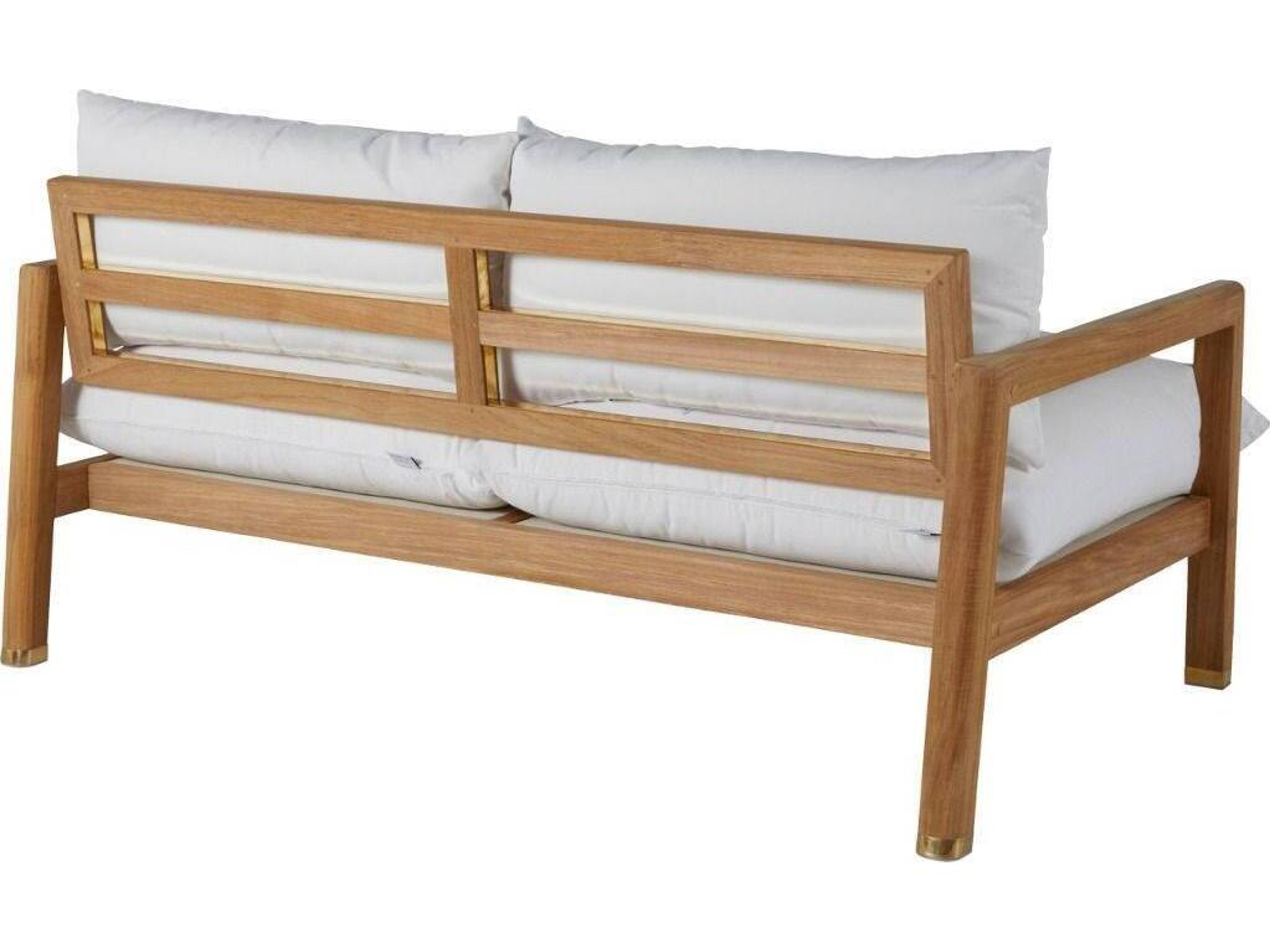 Summer Classics Monterey Teak Natural/Brass Outdoor Loveseat with Cushion