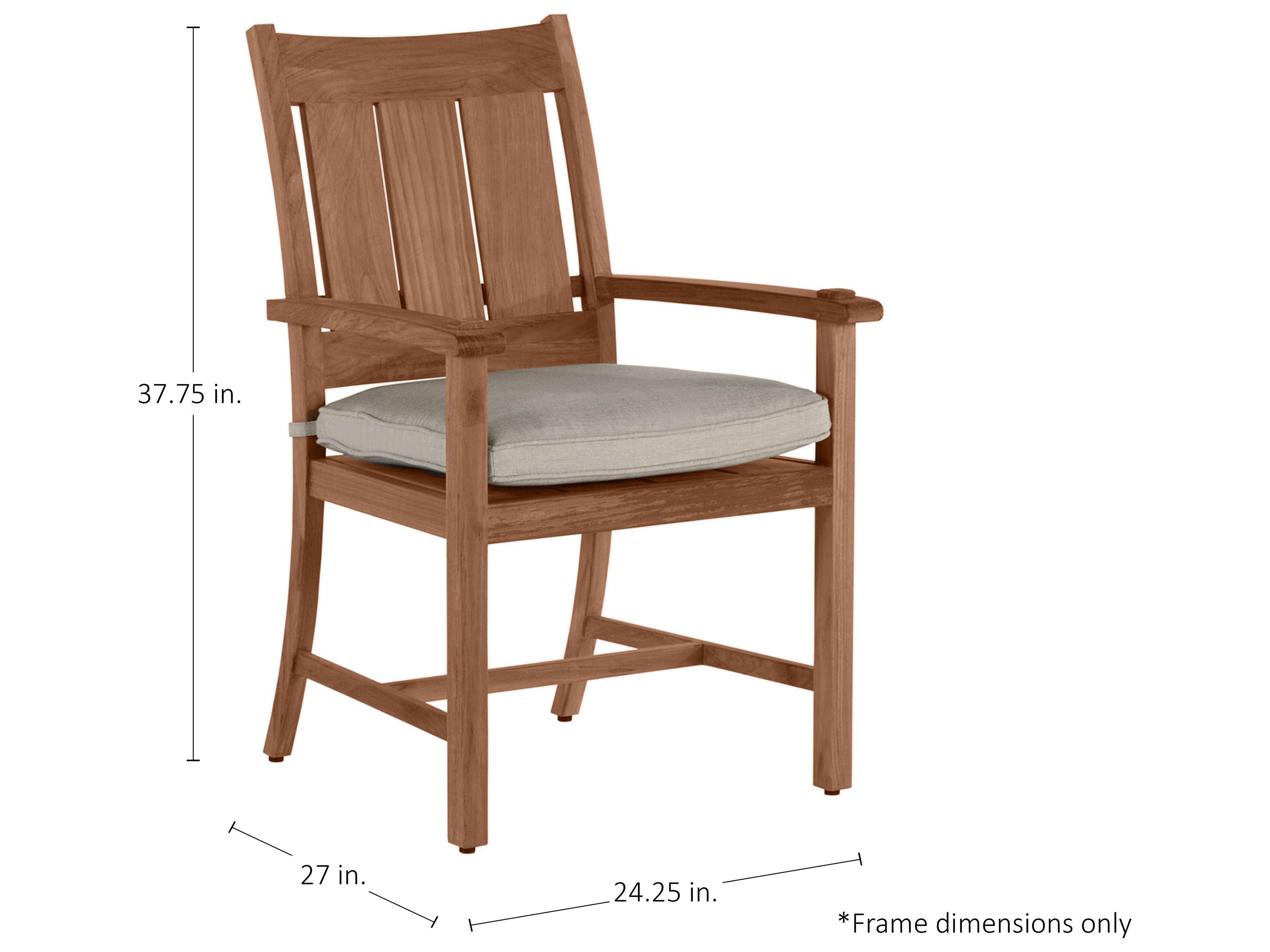 Summer Classics Croquet Teak Quick Ship Cushion Dining Chair
