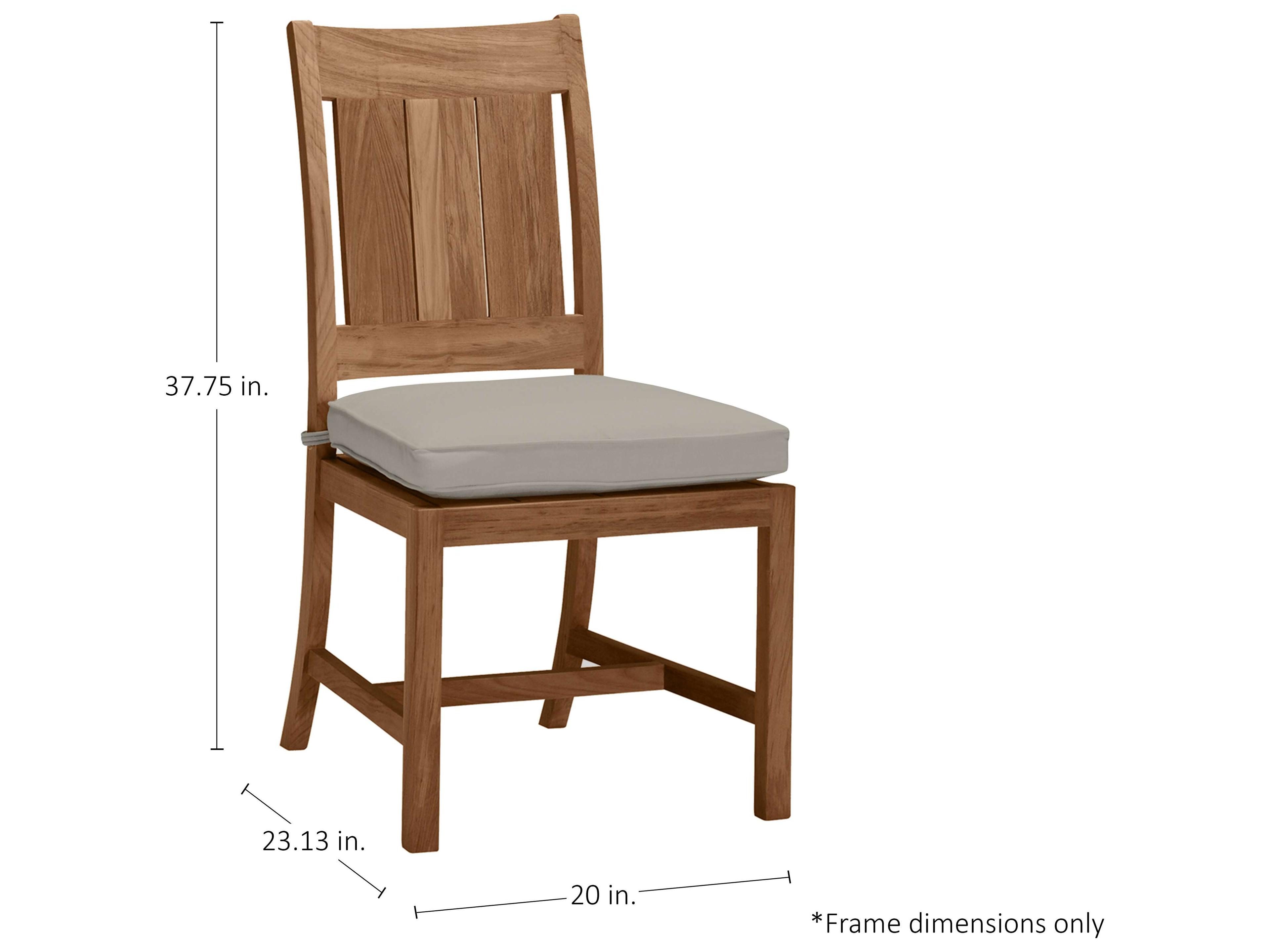 Summer Classics Croquet Teak Quick Ship Cushion Dining Chair