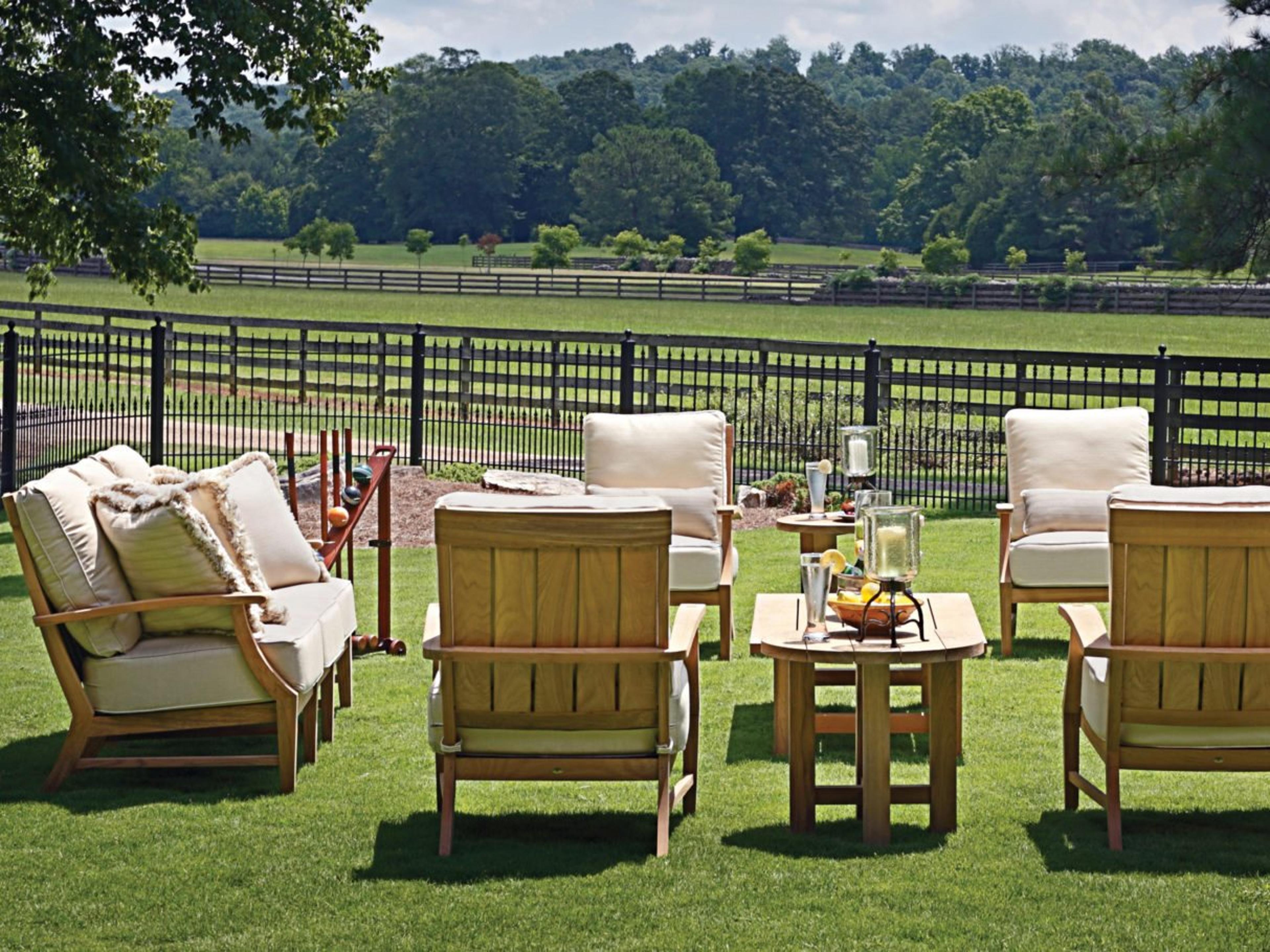 Summer Classics Croquet Teak Round Outdoor End Table