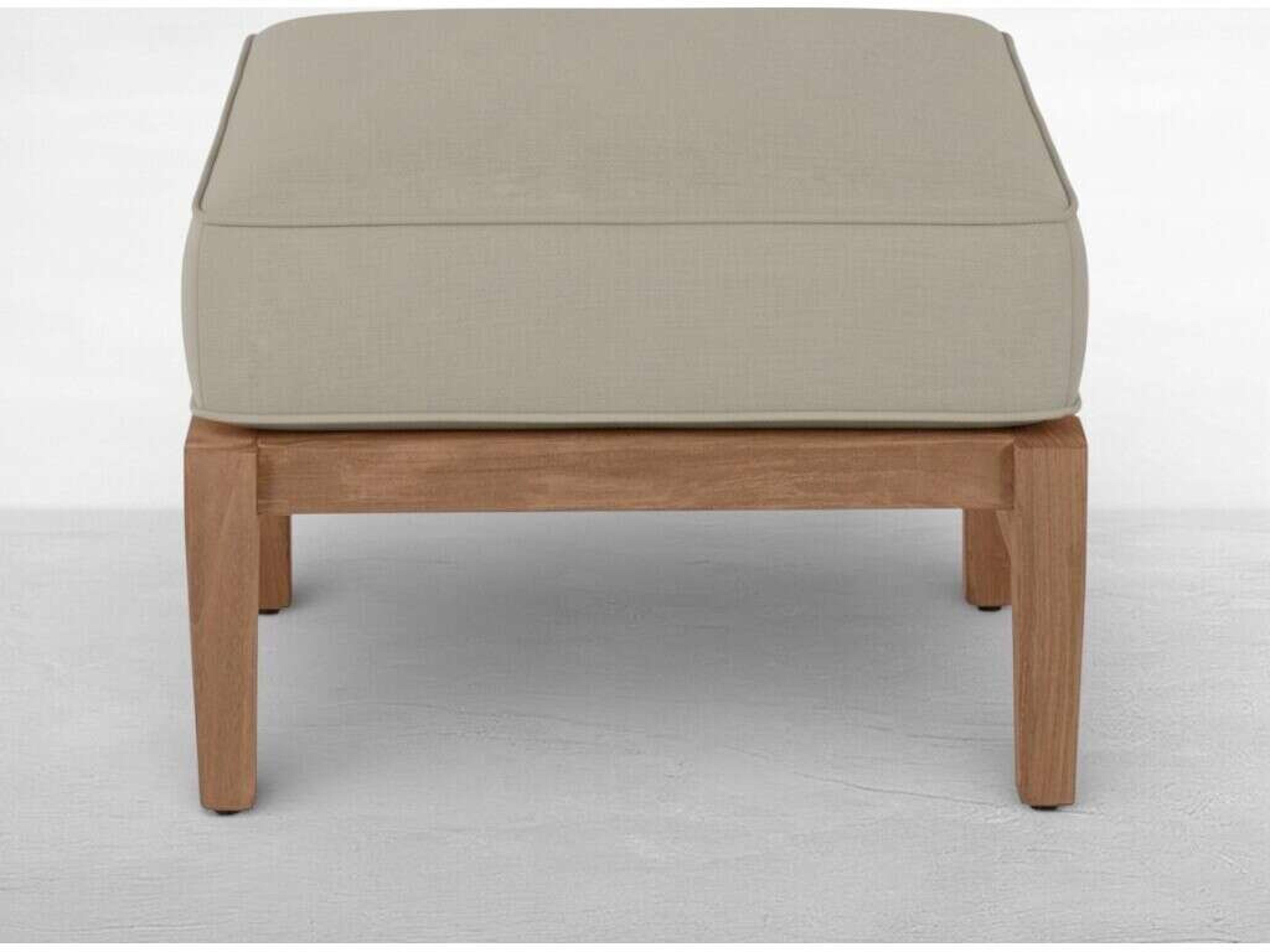 Summer Classics Croquet Teak Quick Ship Cushion Ottoman