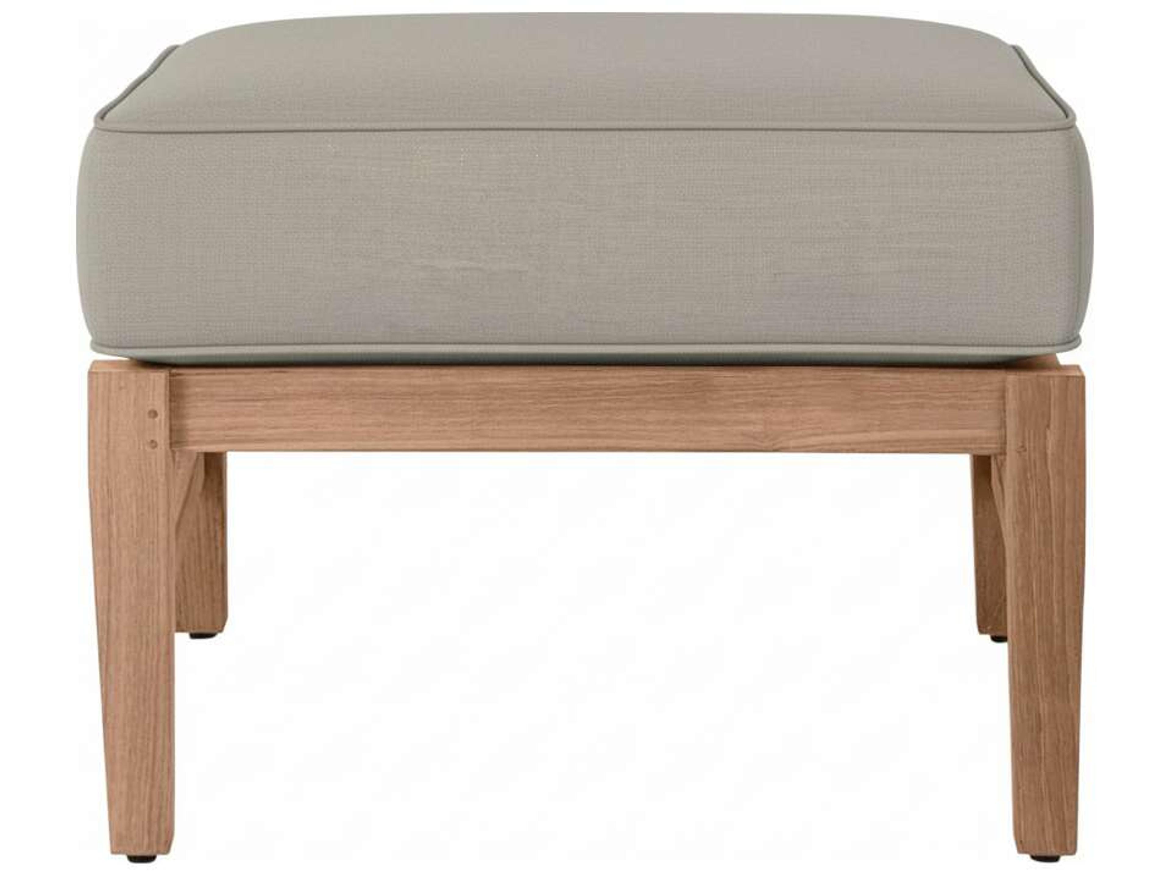 Summer Classics Croquet Teak Quick Ship Cushion Ottoman