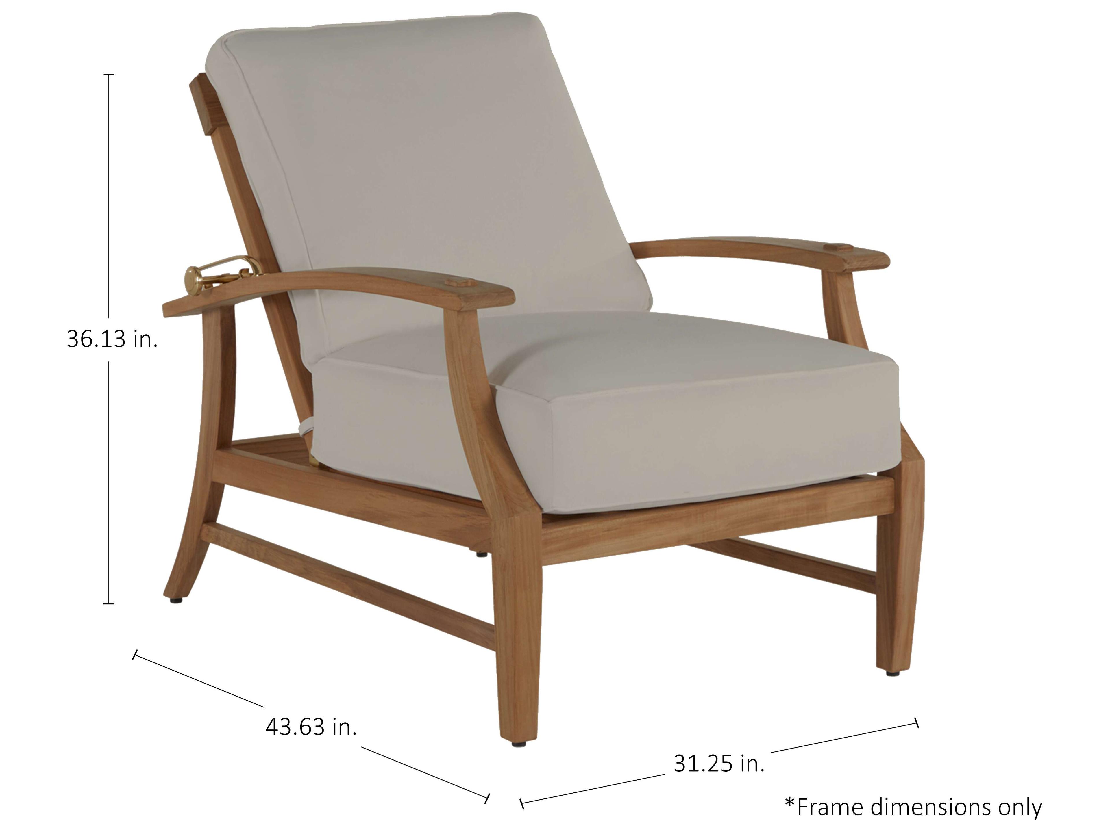 Summer Classics Croquet Teak Quick Ship Cushion Lounge Chair