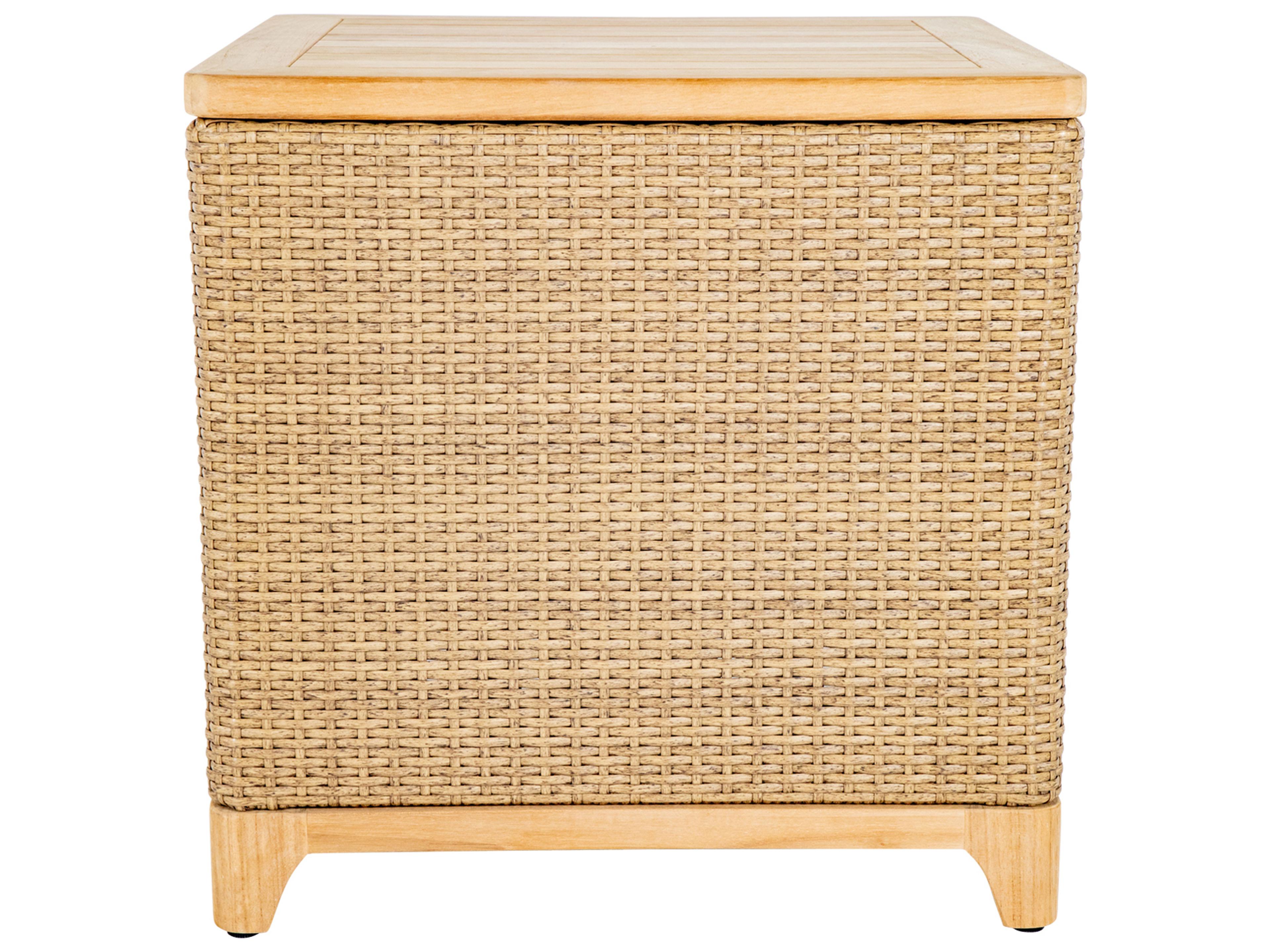 Summer Classics Chesapeake Wicker Teak Storage Patio End Table