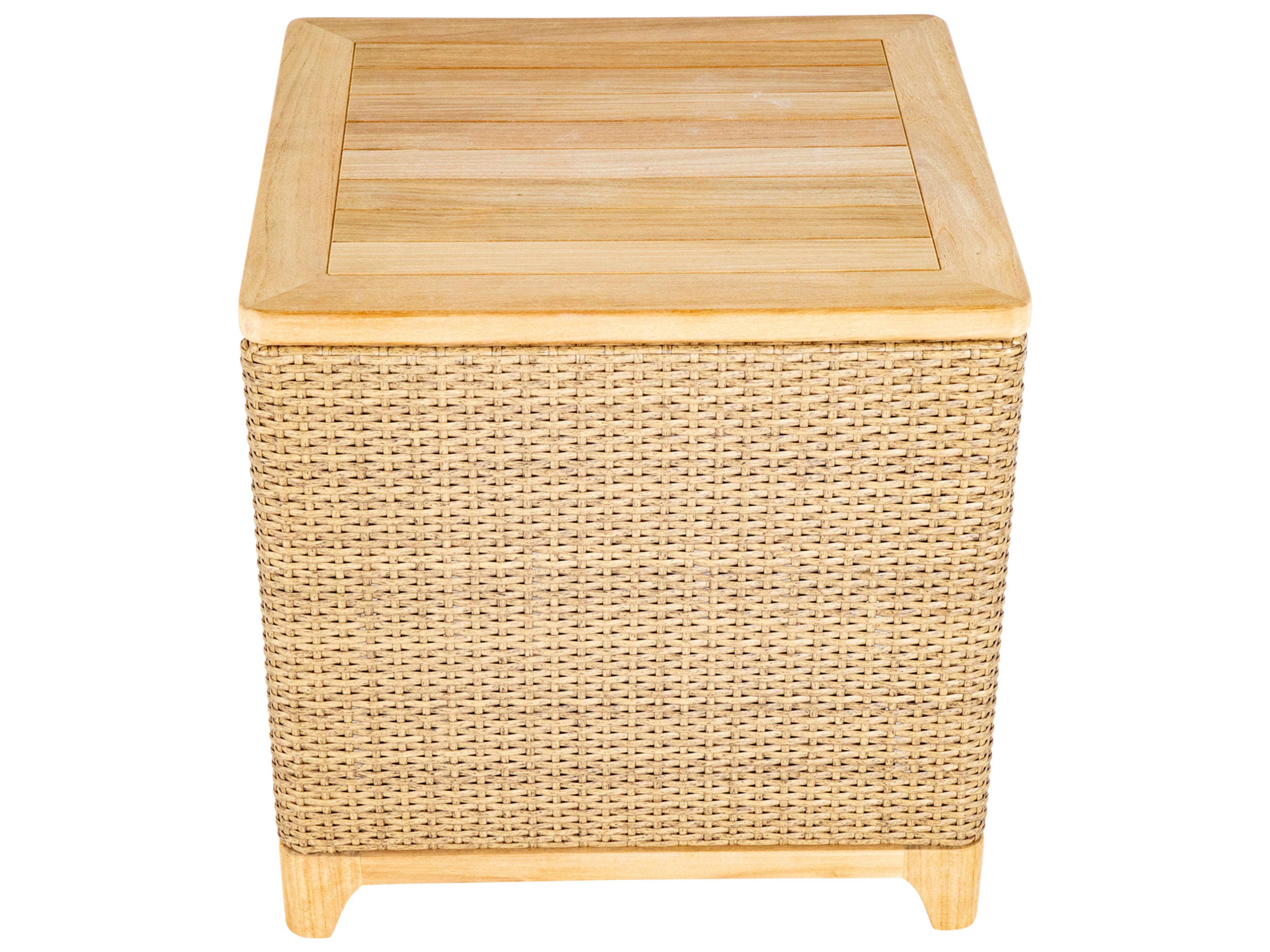 Summer Classics Chesapeake Wicker Teak Storage Patio End Table