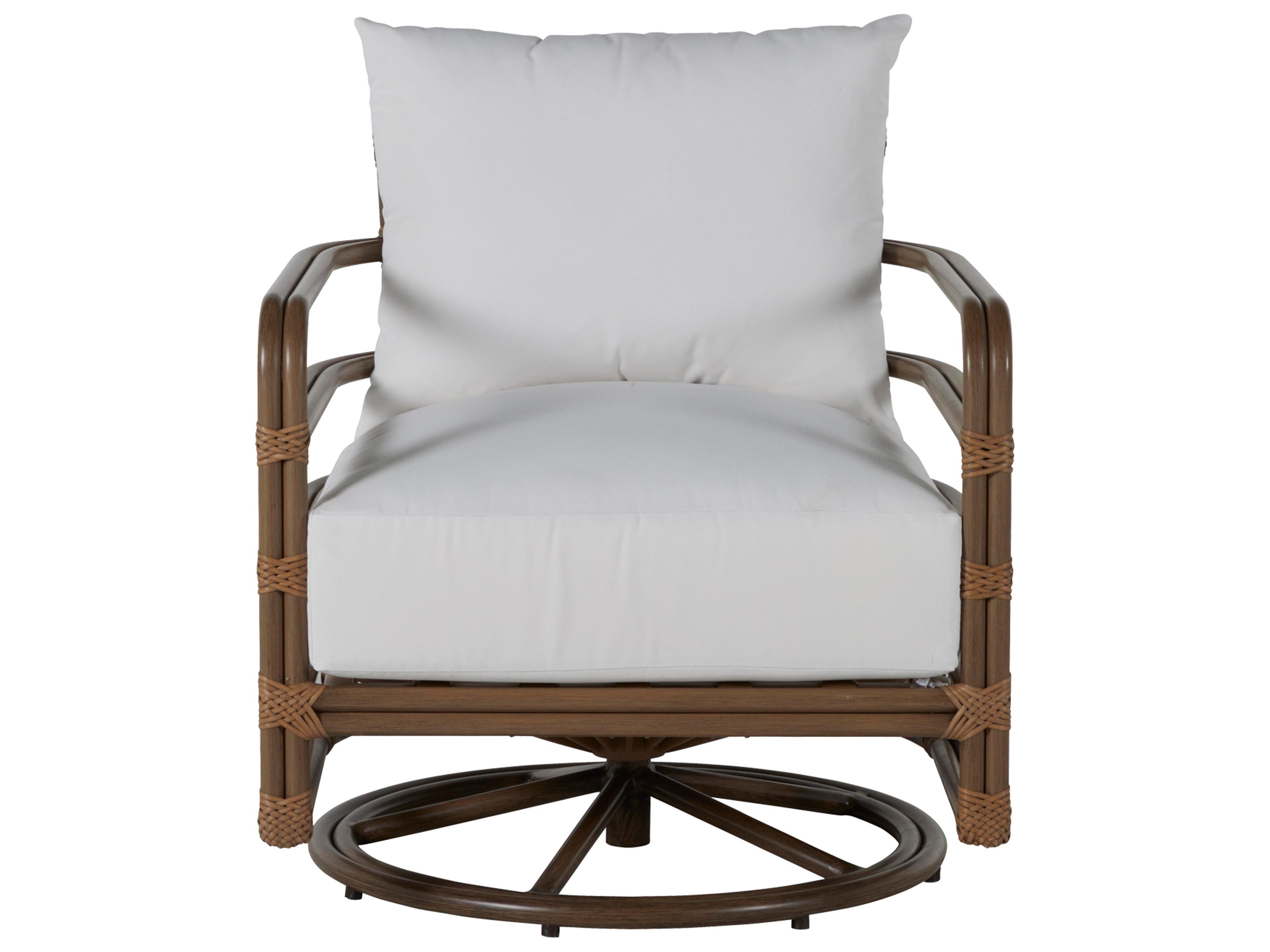Summer Classics Malibu Aluminum Burlap Oak Swivel Rocker Patio Lounge Chair