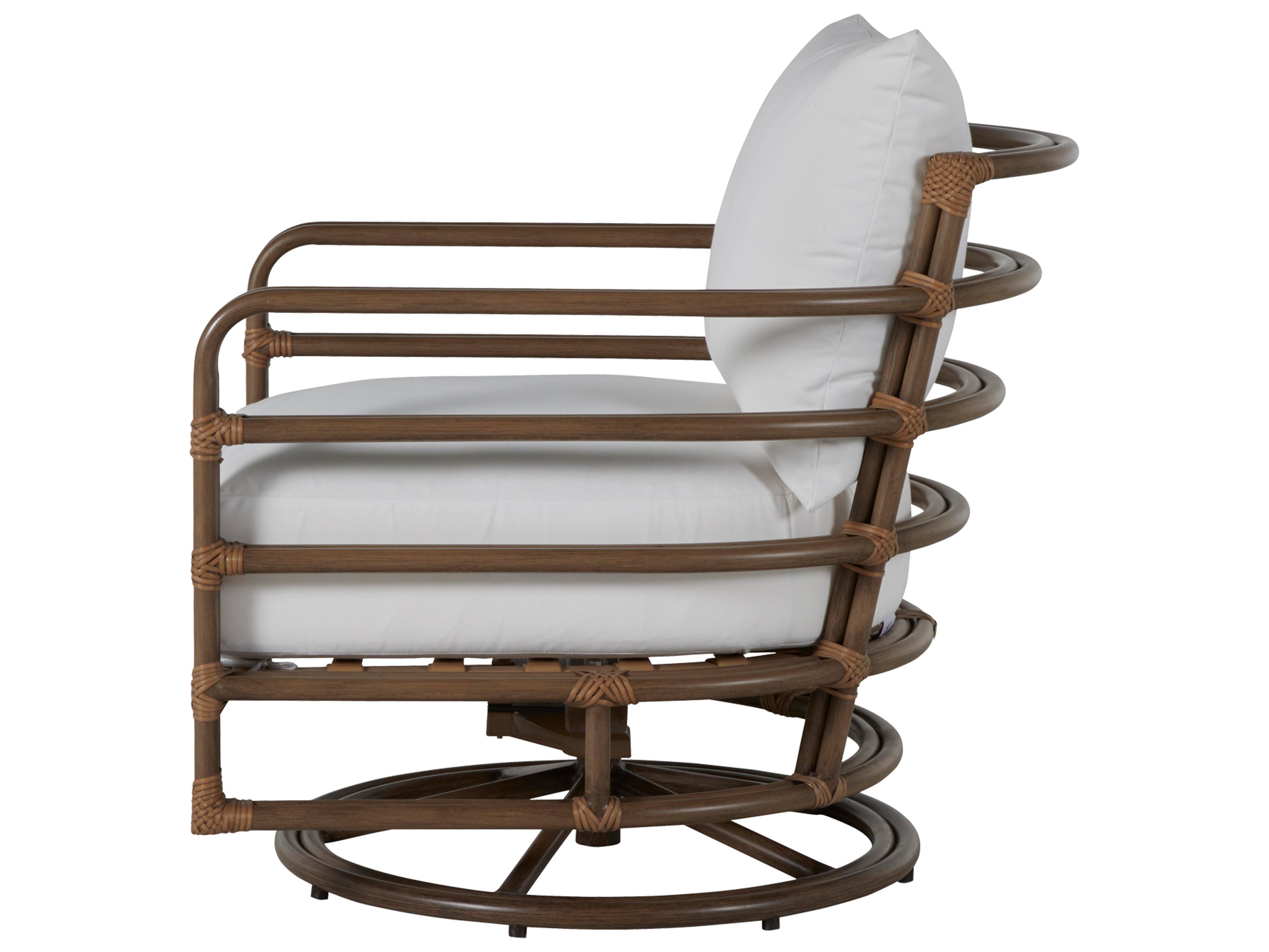 Summer Classics Malibu Aluminum Burlap Oak Swivel Rocker Patio Lounge Chair